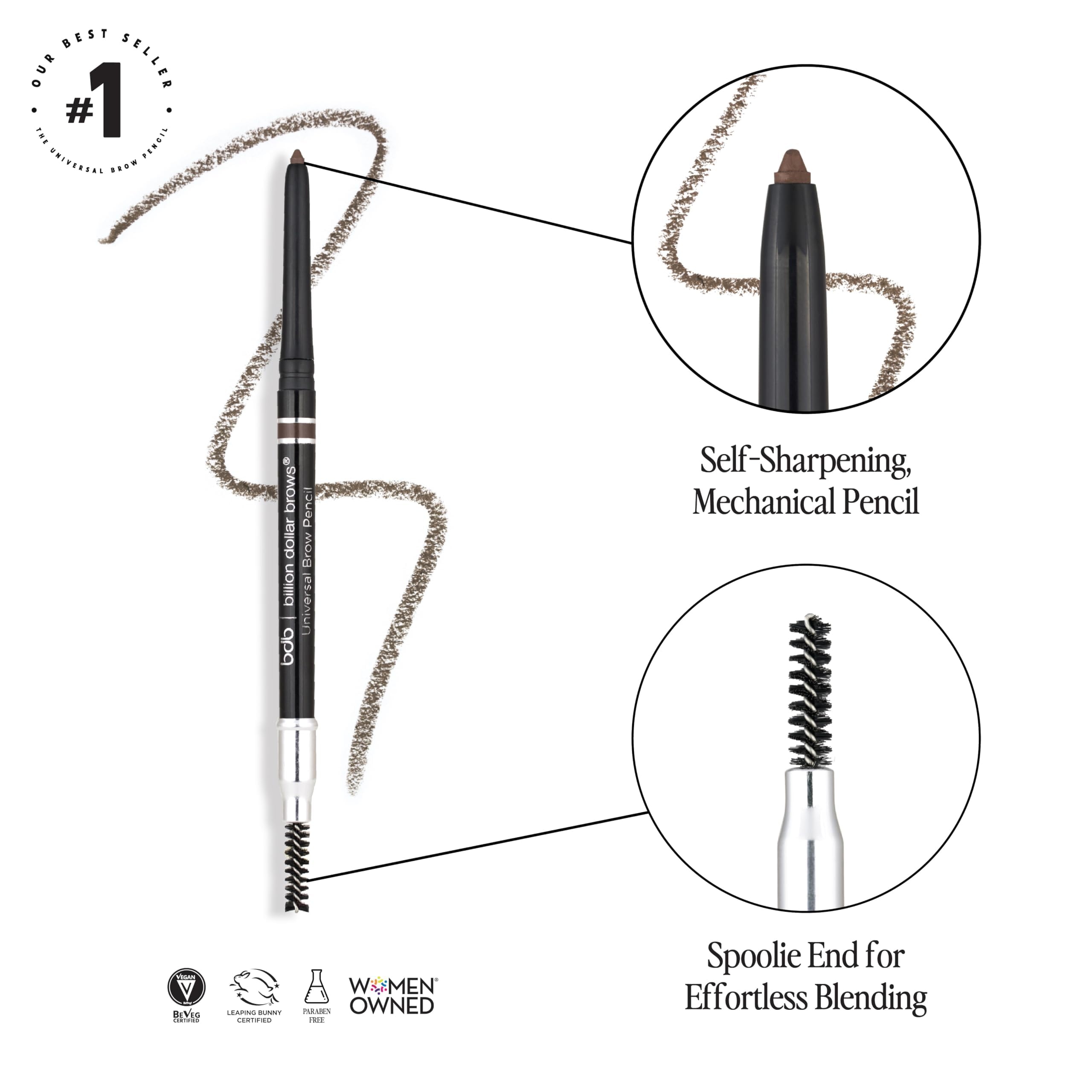 Billion Dollar Brows waterproof formula keeps brows defined in heat or humidity