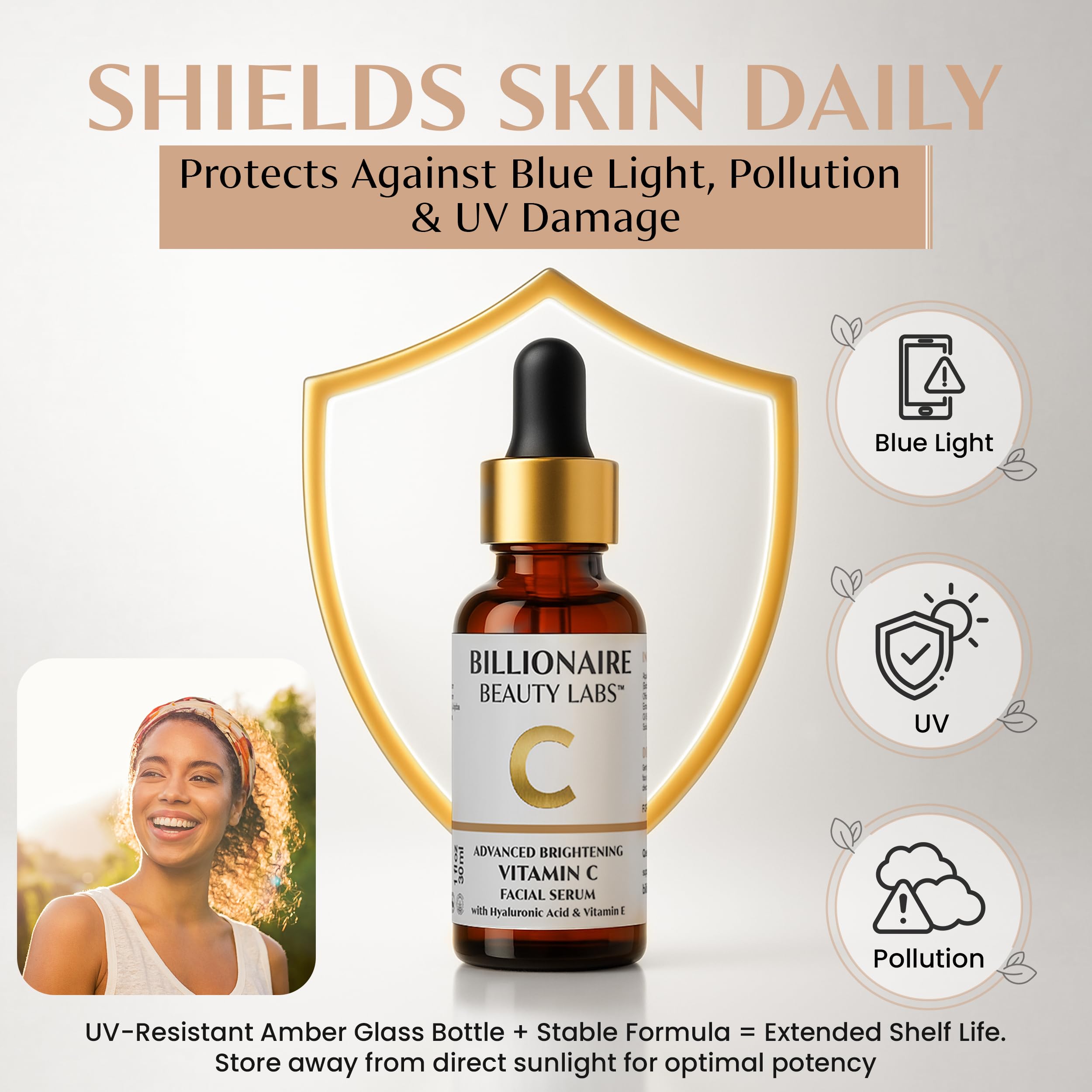 Billionaire Beauty Labs Vitamin C Serum texture smoothing for a refined complexion.