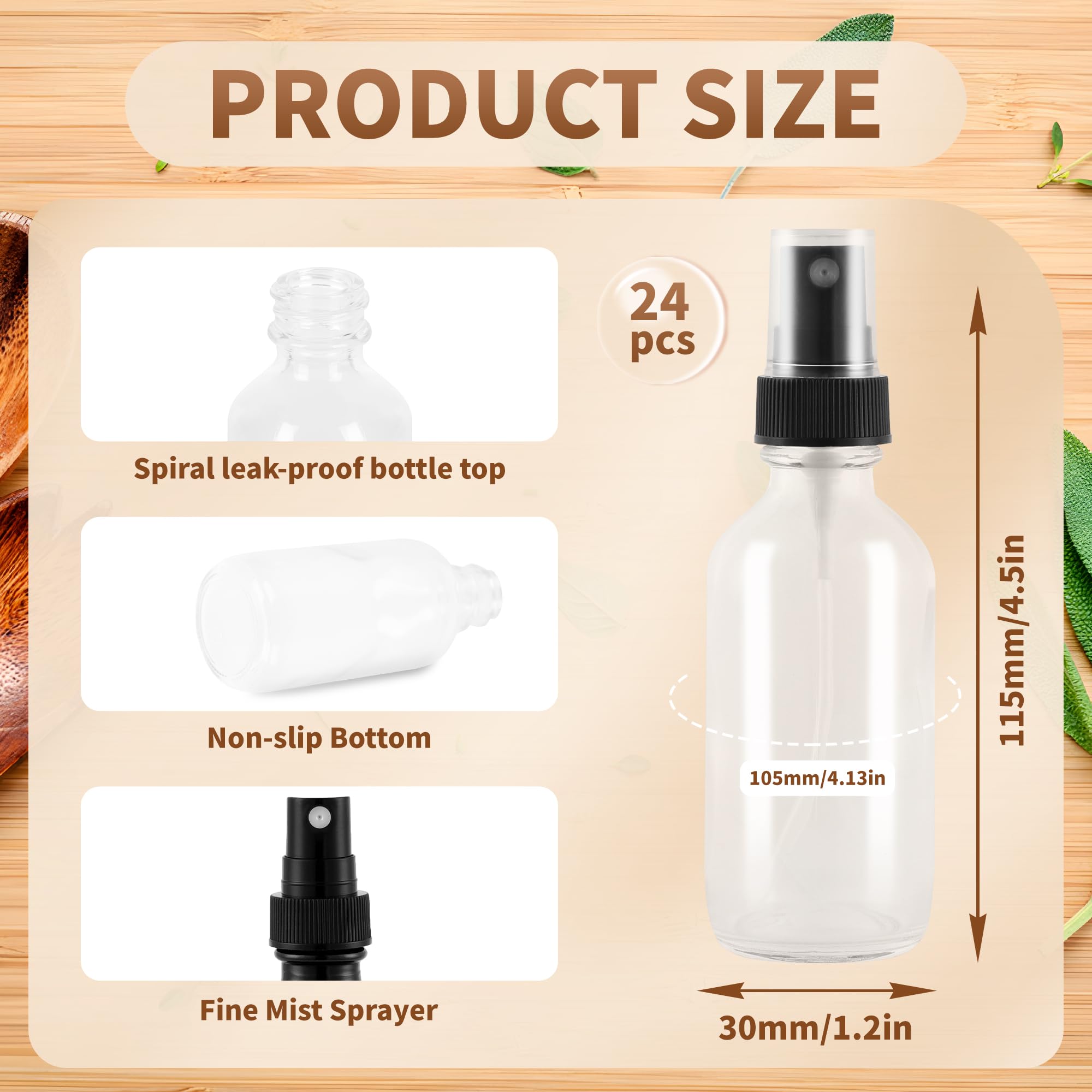 BILLIONSTARS 2oz amber glass bottle ideal for travel and cosmetics.