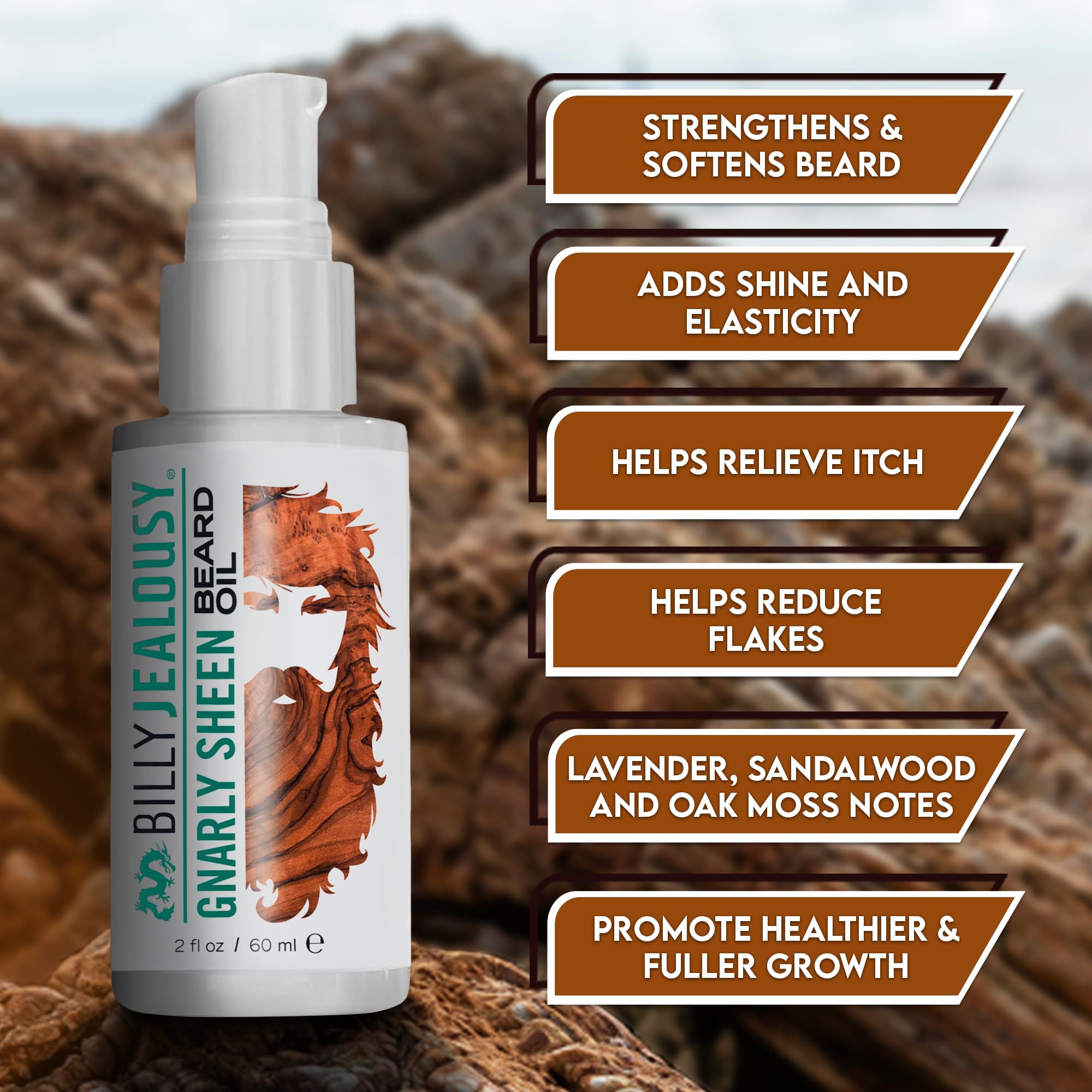 Billy Jealousy Beard Oil dropper pouring to soothe itchy beard.