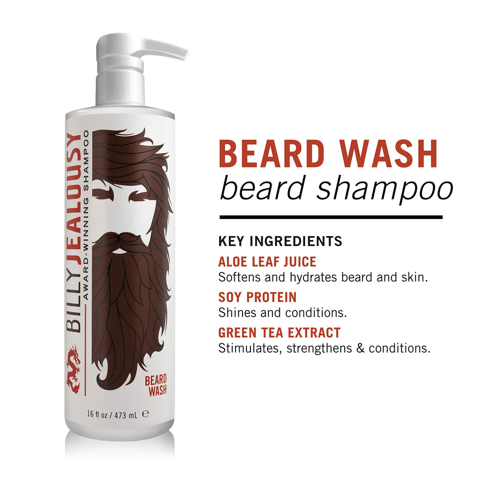 Billy Jealousy Beard Wash foam-lather reveals rich cleansing for tangled beards.