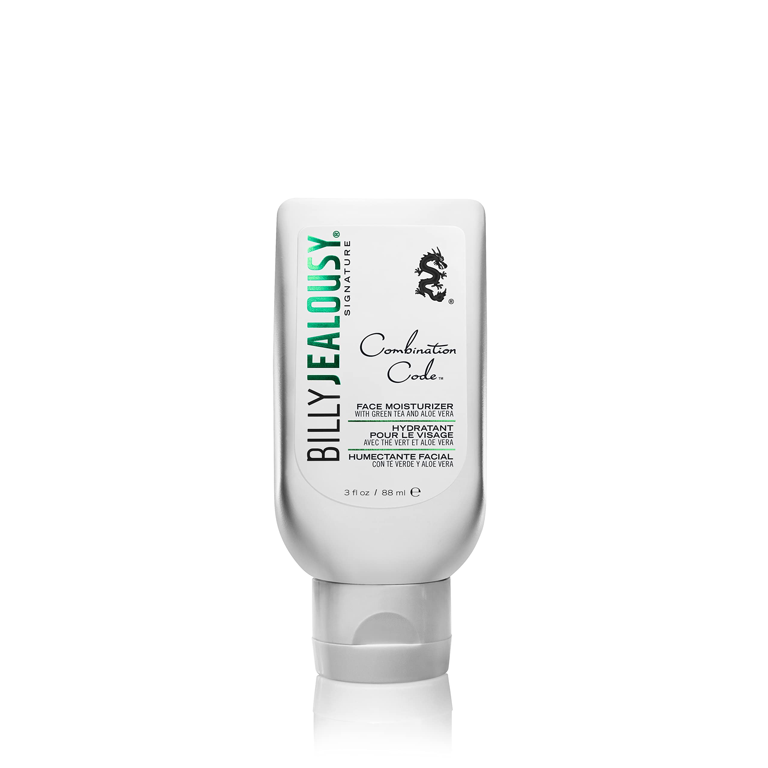 Billy Jealousy Combination Code Face Moisturizer bottle delivers lightweight hydration and a matte finish.
