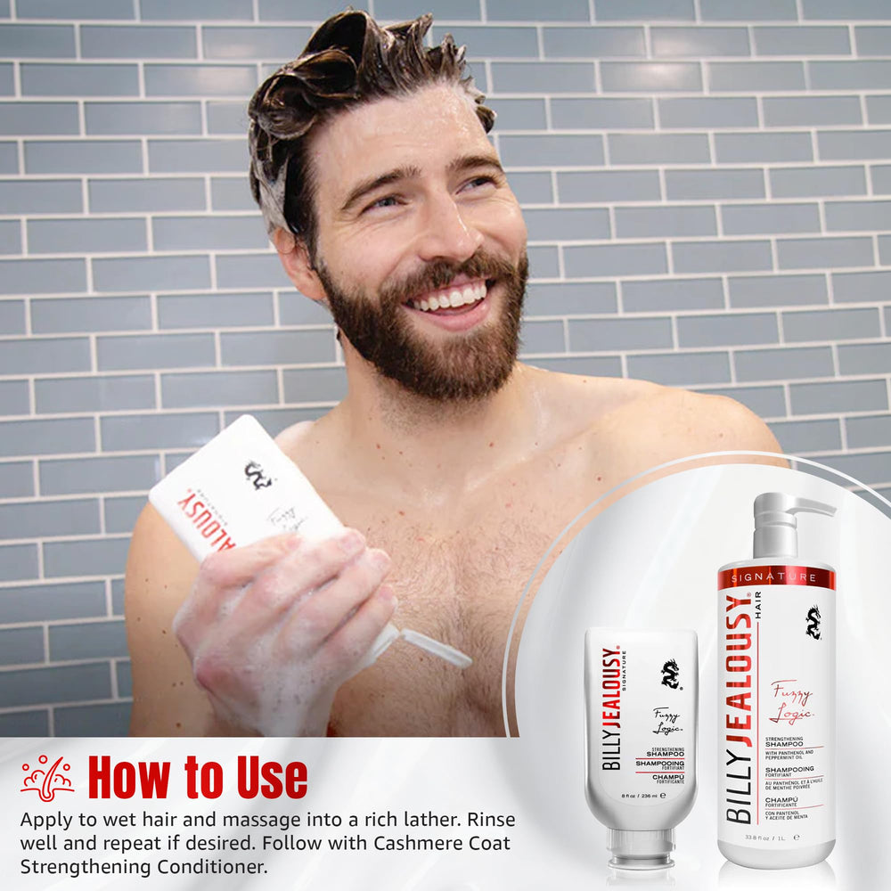 Close-up of healthier-looking hair after using Billy Jealousy shampoo