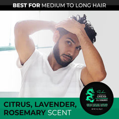 Applying Billy Jealousy Ruckus cream to hair for flexible, restyleable hold