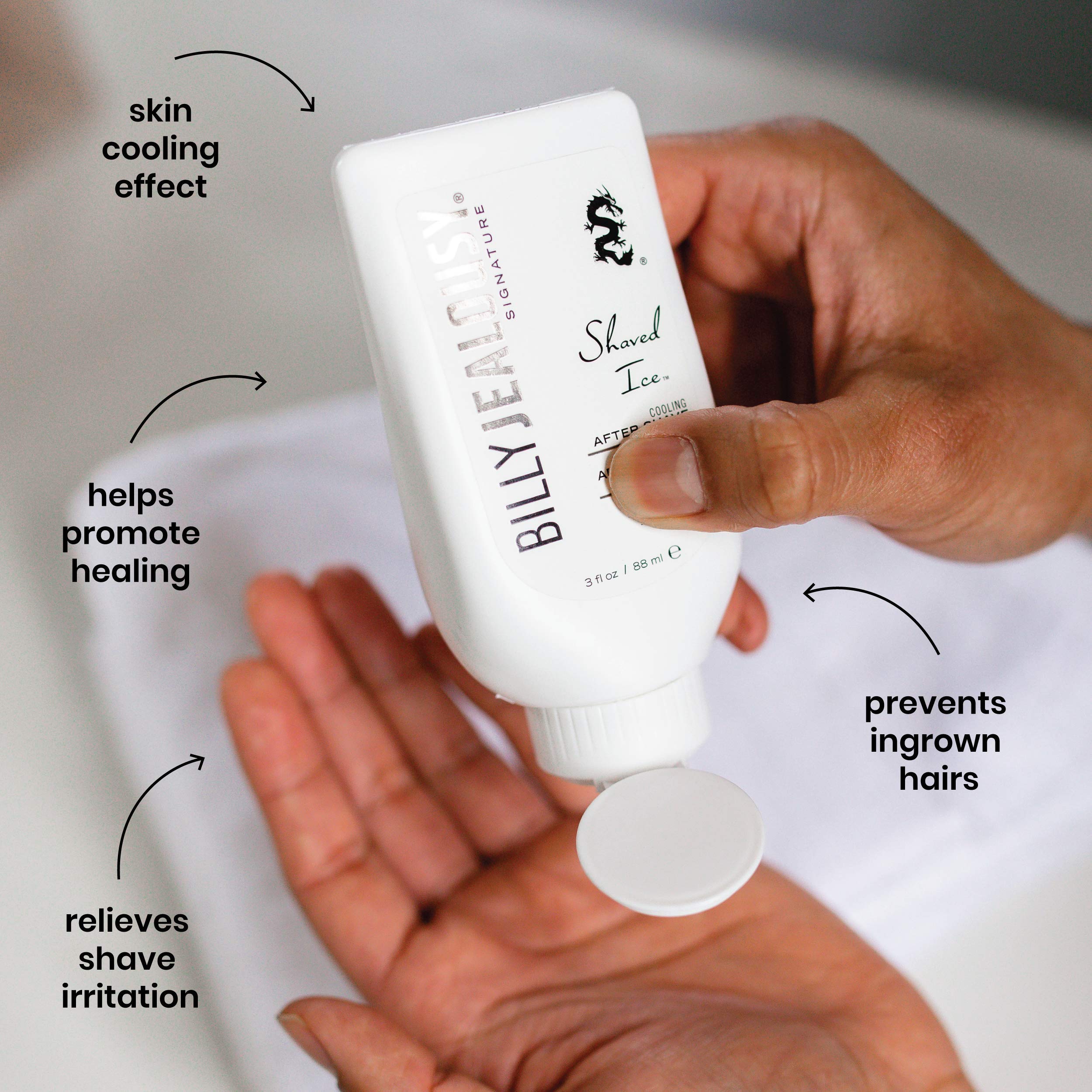 Billy Jealousy Shaved Ice balm cooling action offers instant post shave relief