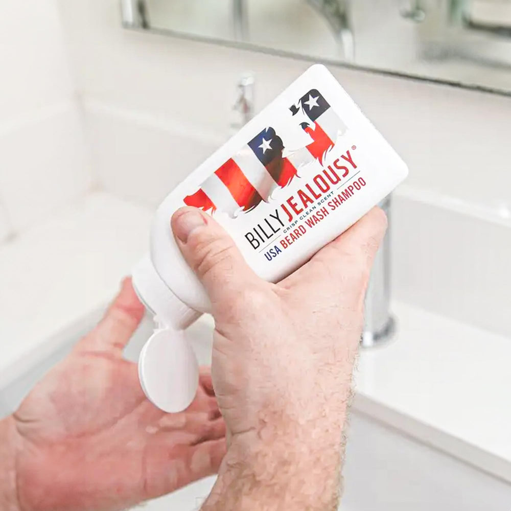 Billy Jealousy USA Beard Wash detangled beard texture after washing.