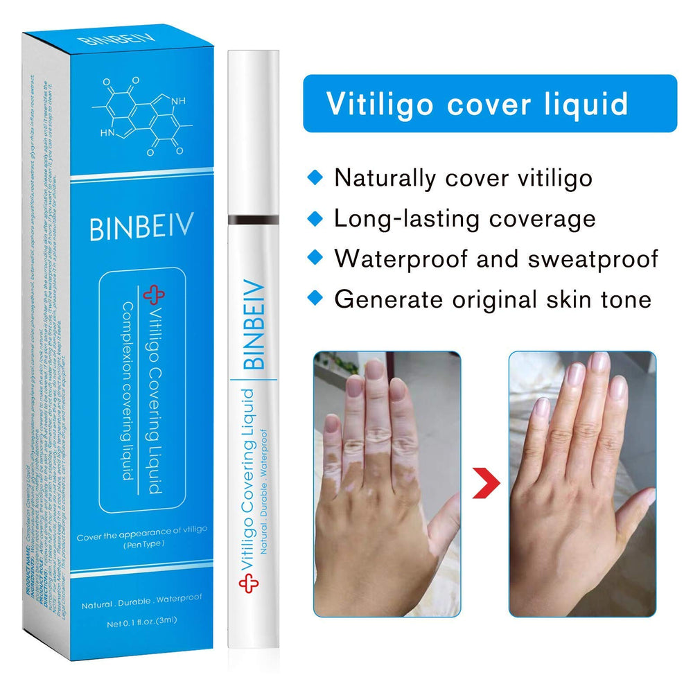 BINBEIV Vitiligo Cover Liquid swatch arm shows shade blending in real skin