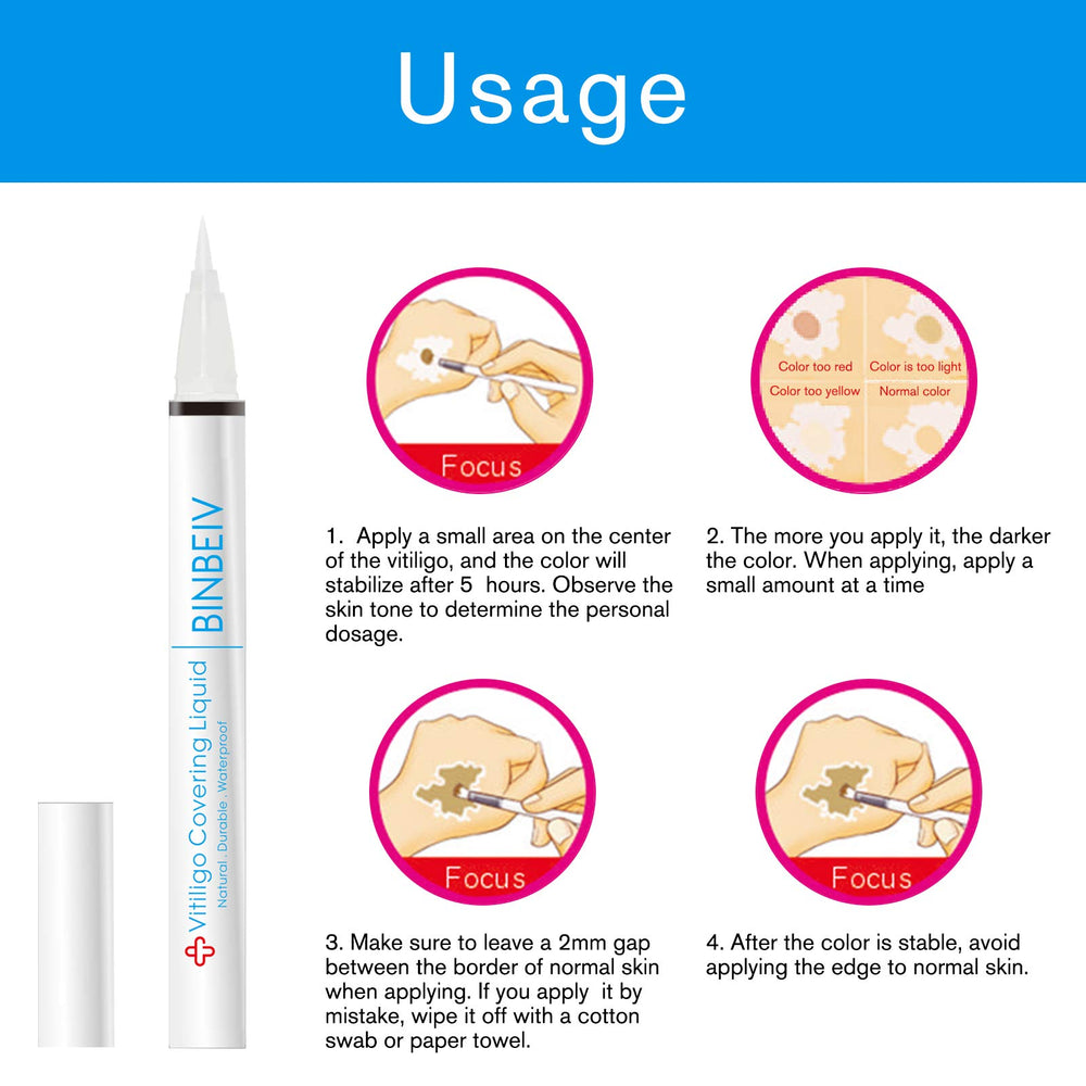 BINBEIV Vitiligo Cover Liquid travel pack offers convenient on the go coverage