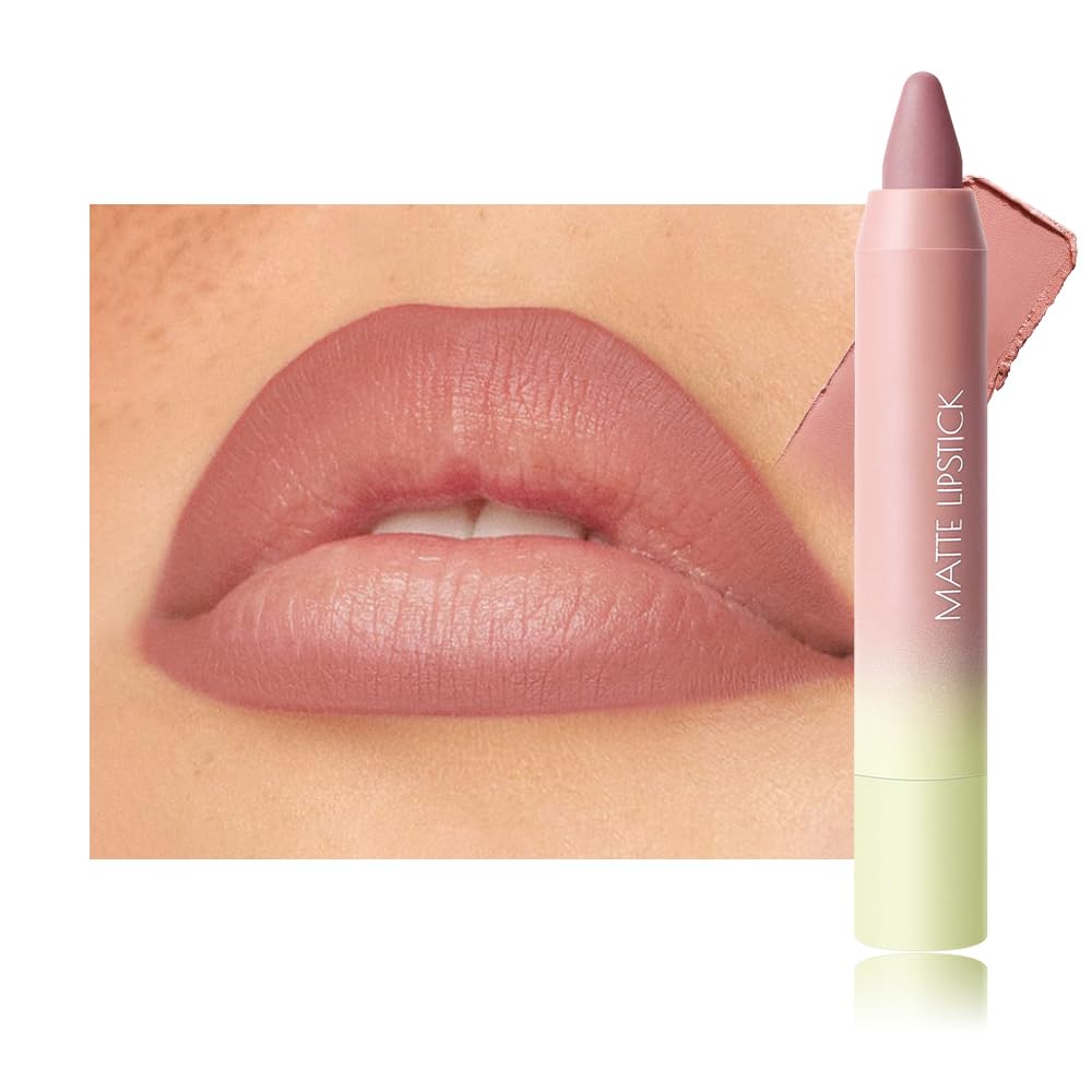 BINGBRUSH 2in1 Matte Lip Liner and Lipstick in Rose Latte for defined, long-lasting color