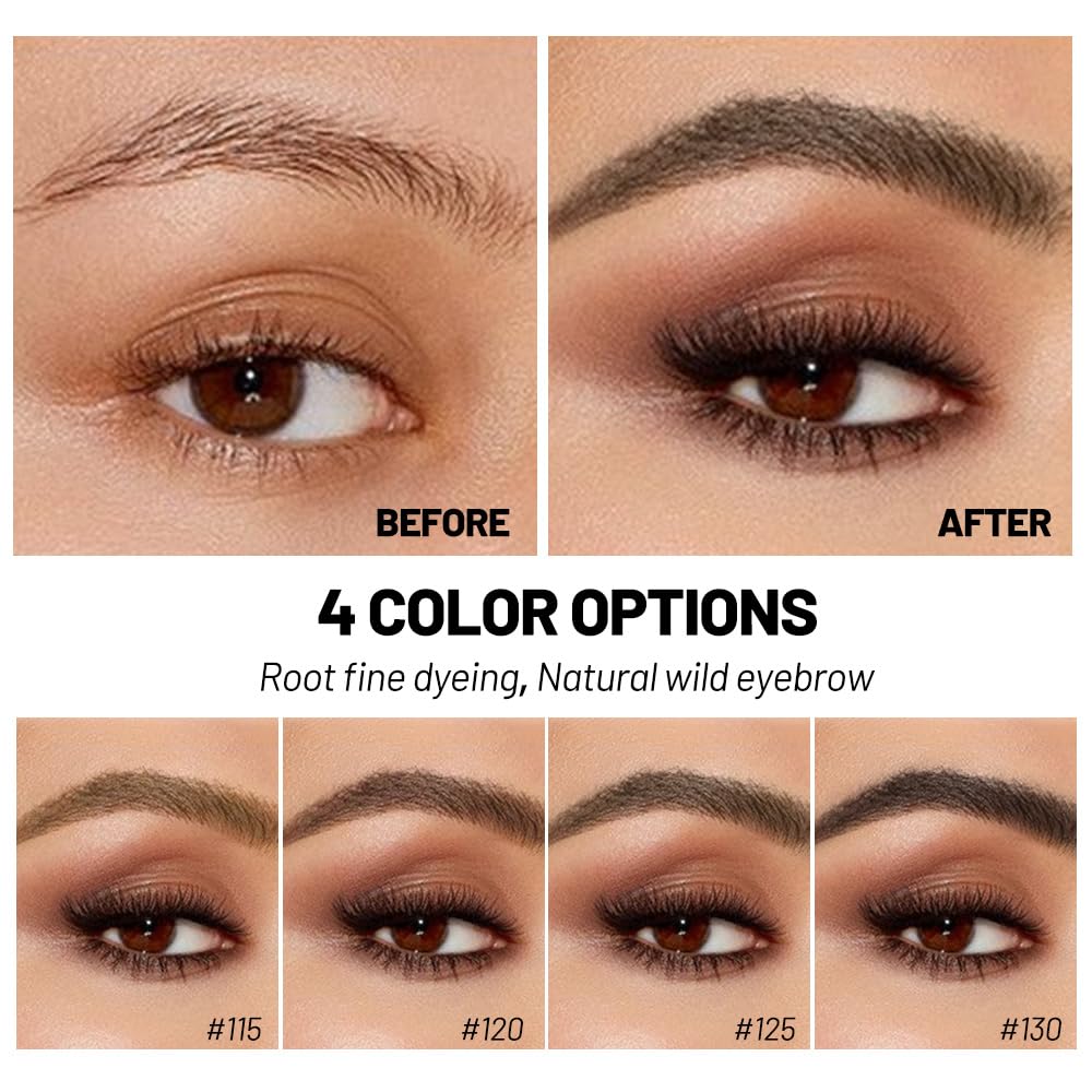 Close-up of the precision brush shaping brows with BINGBRUSH.