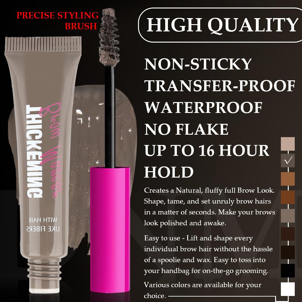 Close-up of Spiral-Tech brush enabling precise brow application.