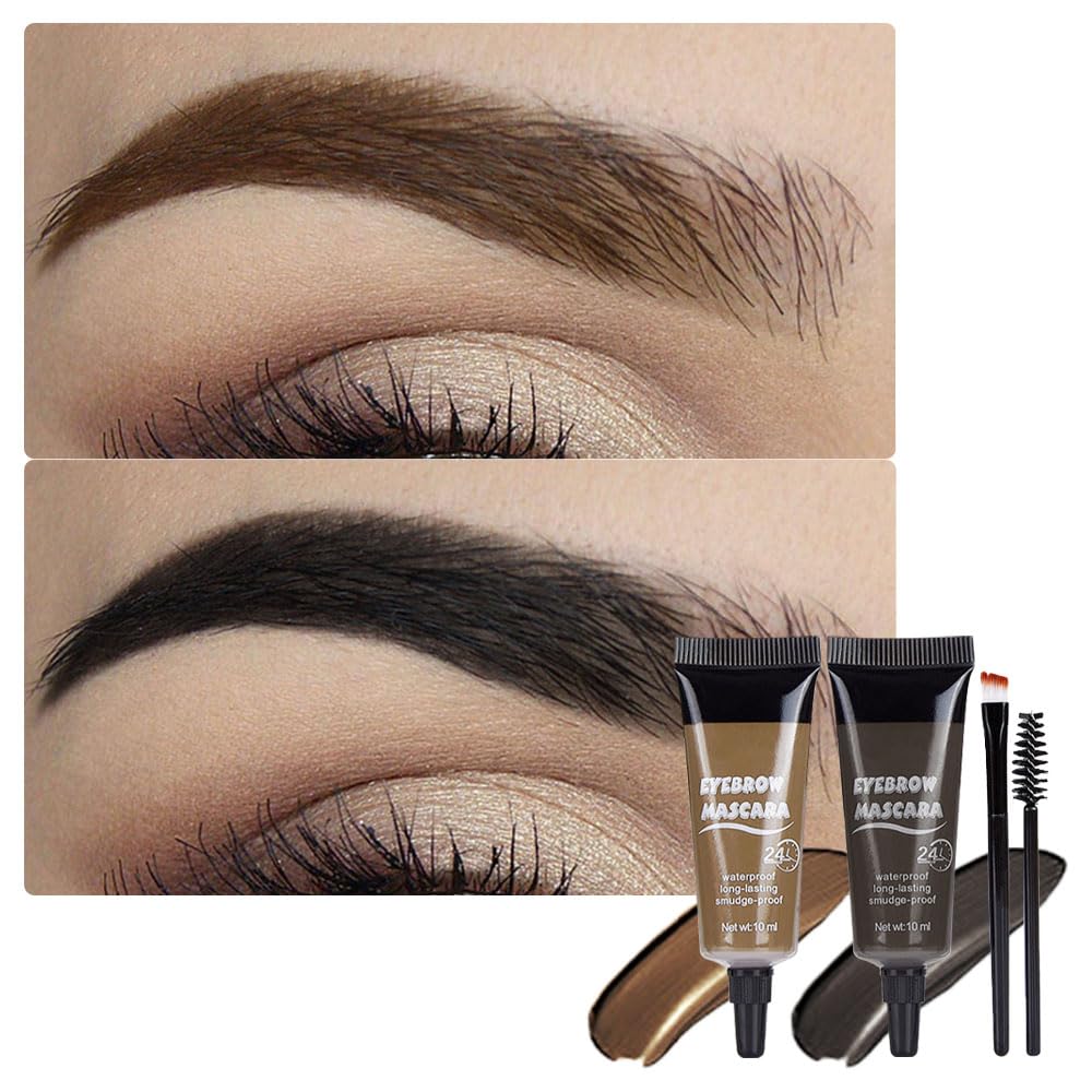 BINGBRUSH tinted thickening eyebrow mascara in brown defines brows with buildable color.