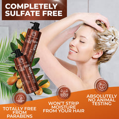 BINGO HAIR CARE Frizz Control and Shine Scene with the argan oil duo