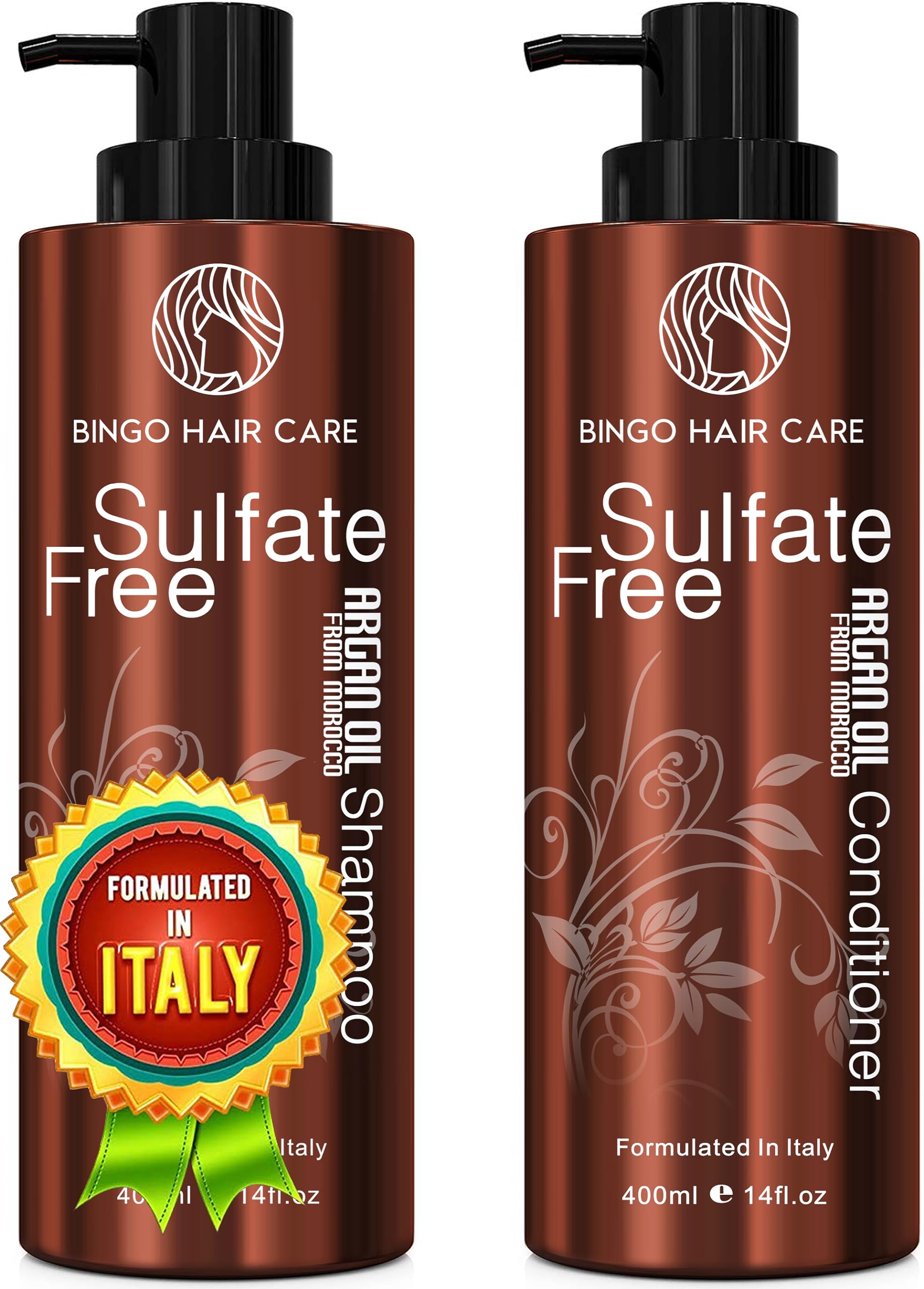 BINGO HAIR CARE Moroccan Argan Oil Shampoo bottle closeup highlighting hydration benefits