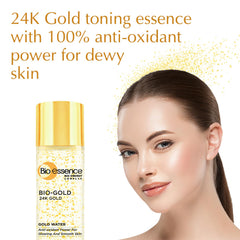Bio Essence Bio-Gold Water 24K gold detail highlighting luxurious texture and premium formula.