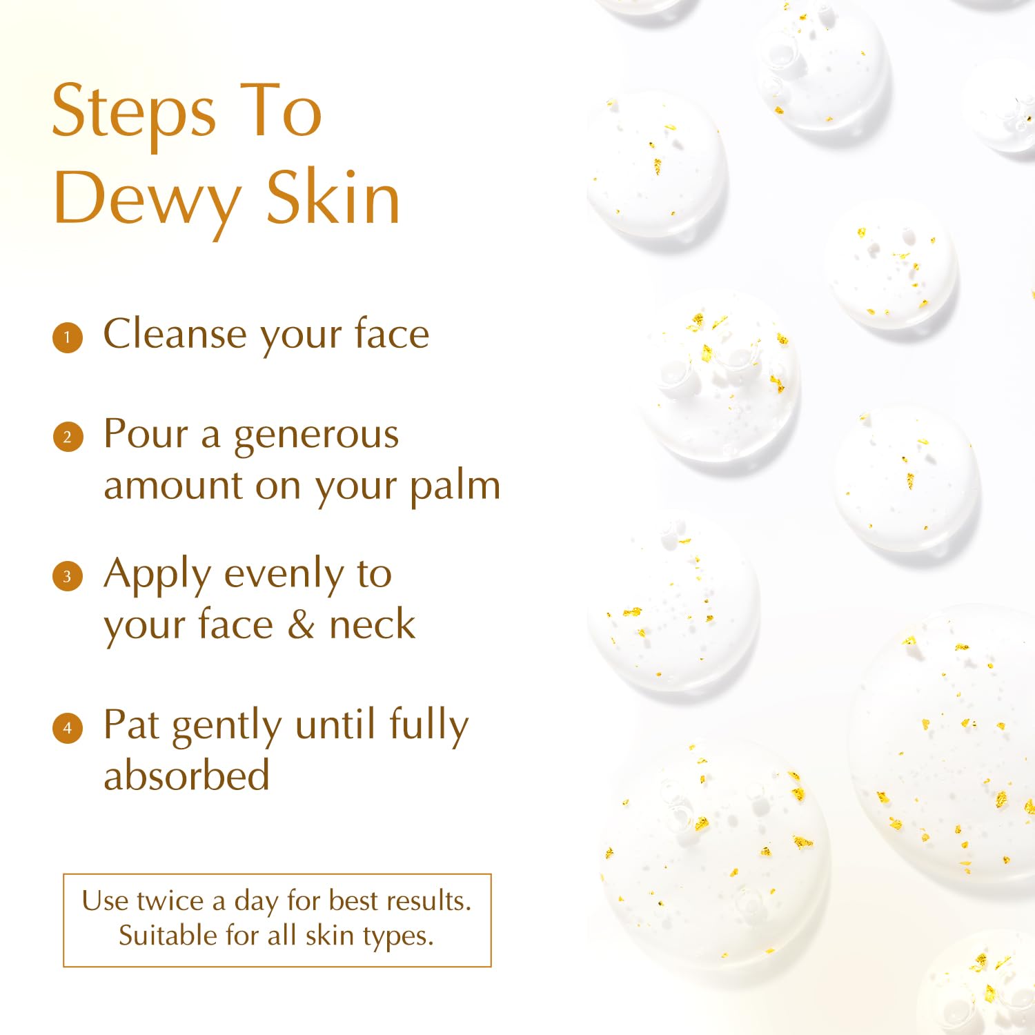 Bio Essence Bio-Gold Water application on palm suggests easy daily use.