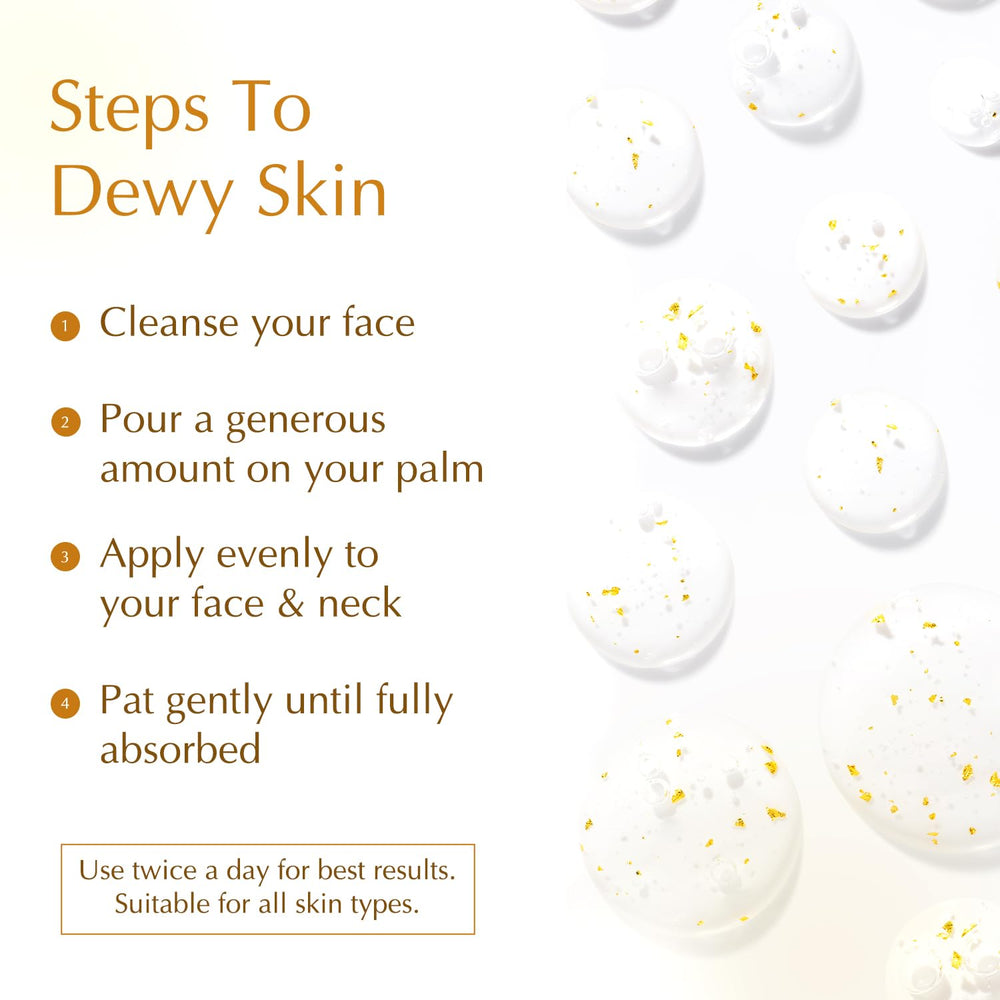 Bio Essence Bio-Gold Water application on palm suggests easy daily use.
