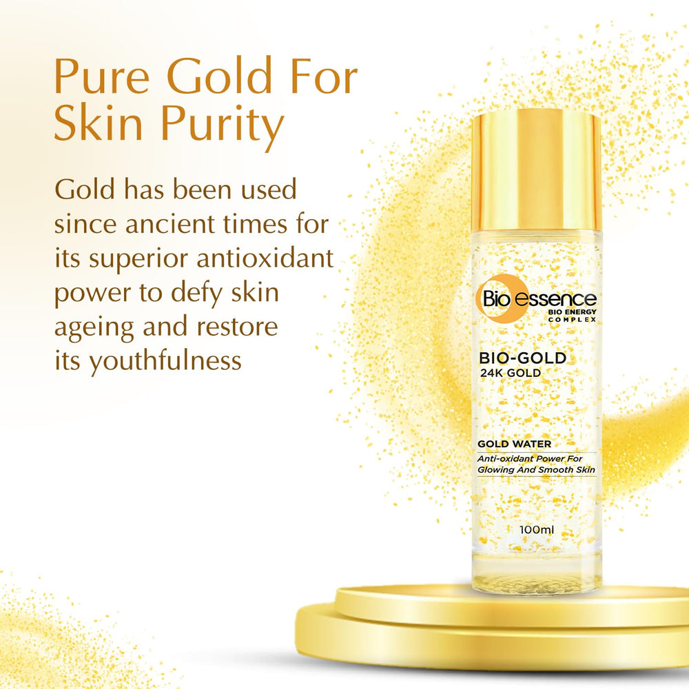 Bio Essence Bio-Gold Water radiant skin finish after lightweight hydration.