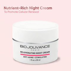 BIO JOUVANCE PARIS night cream jar closeup offers deep moisturization for soft mornings