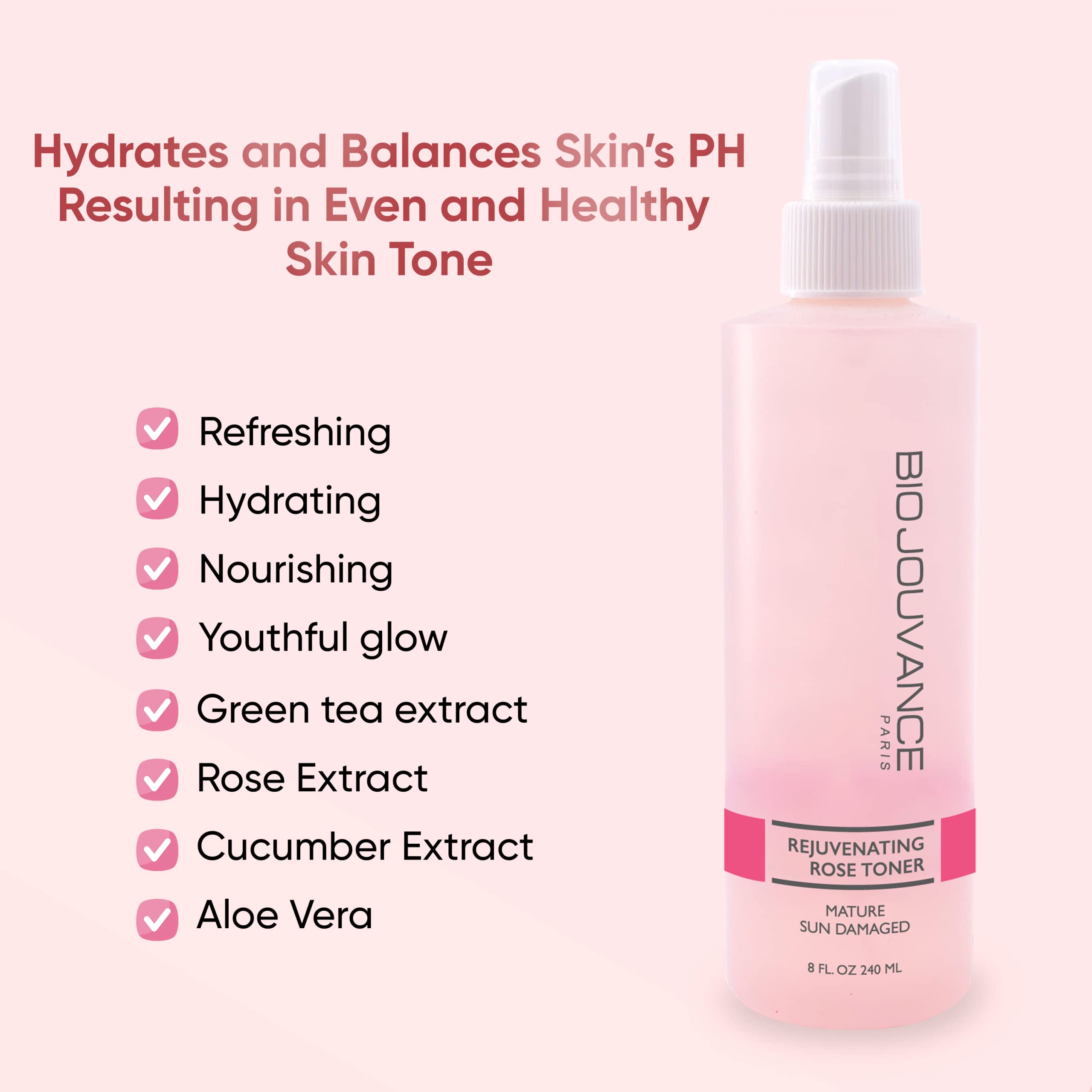 BIO JOUVANCE PARIS Rose Toner Label-detail shows premium French skincare.