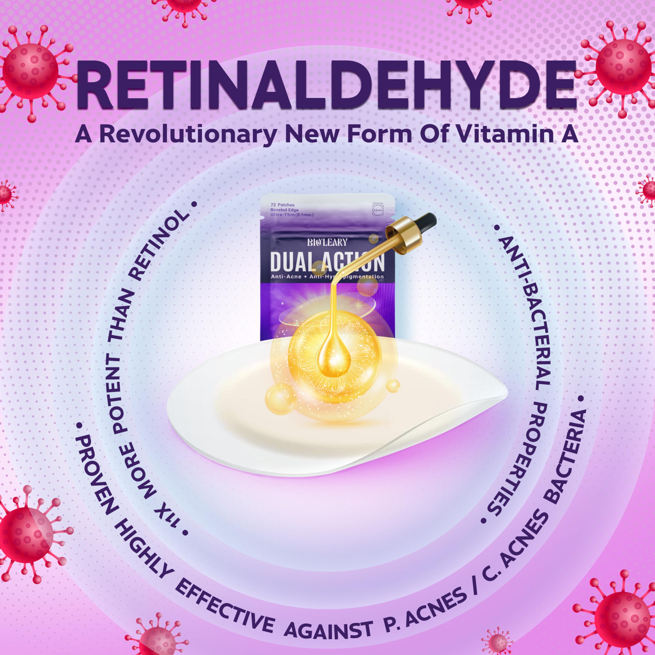 BIO'LEARY hydrocolloid spot cover shields a zit while absorbing fluids.