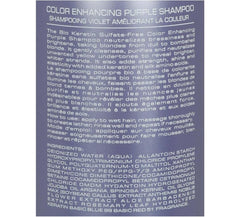 Bio PureOils purple shampoo foam-lather shows gentle cleansing while boosting cool tones on highlighted hair.