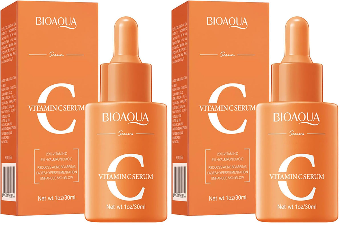 BIOAQUA Vitamin C Serum bottle front view highlights hydration and brightness
