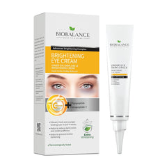 BioBalance Brightening Eye Cream application close-up near the under-eye area.