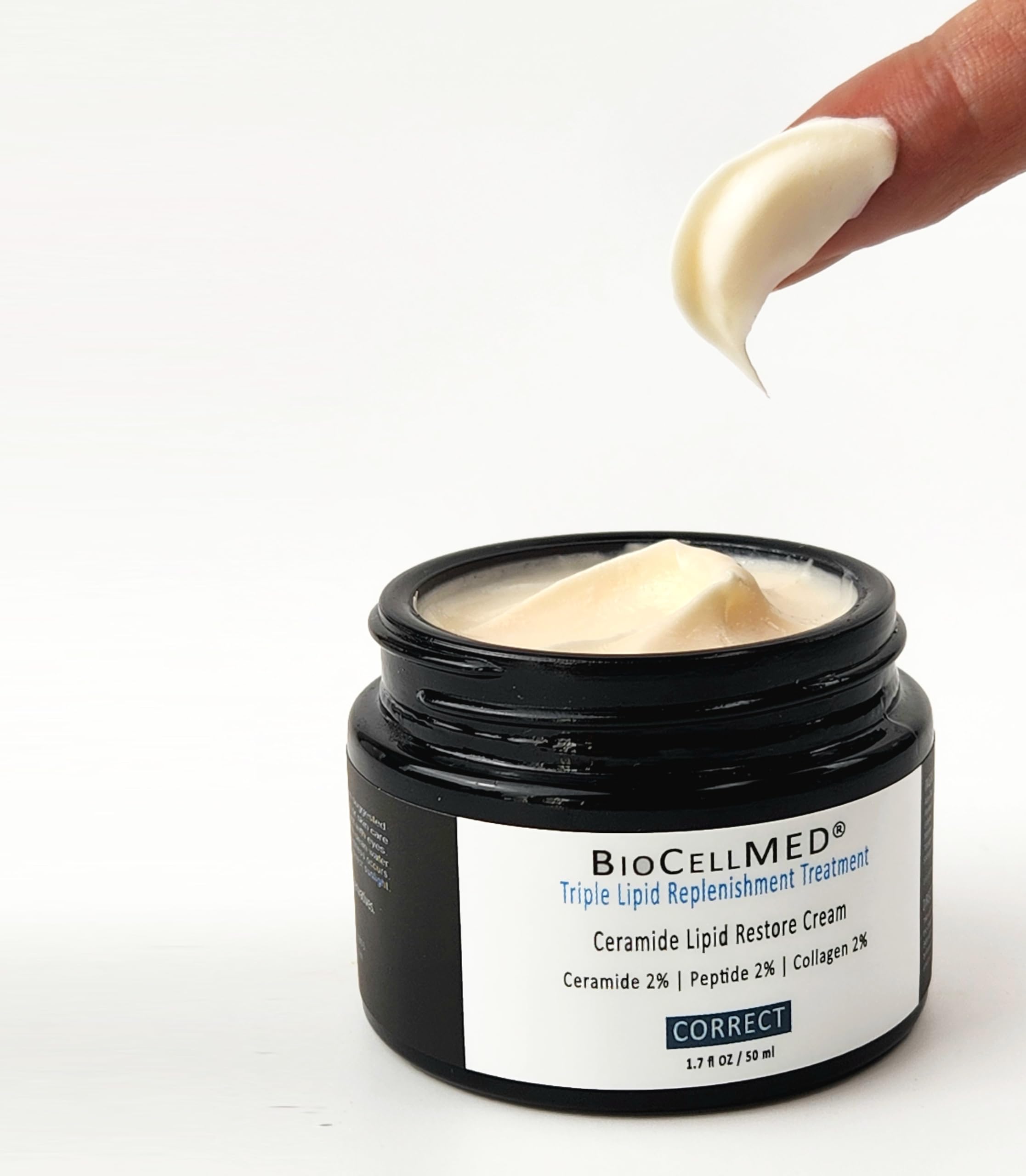 BIOCELLMED Silicone-free bottle highlights pore-friendly night cream for smoother skin.