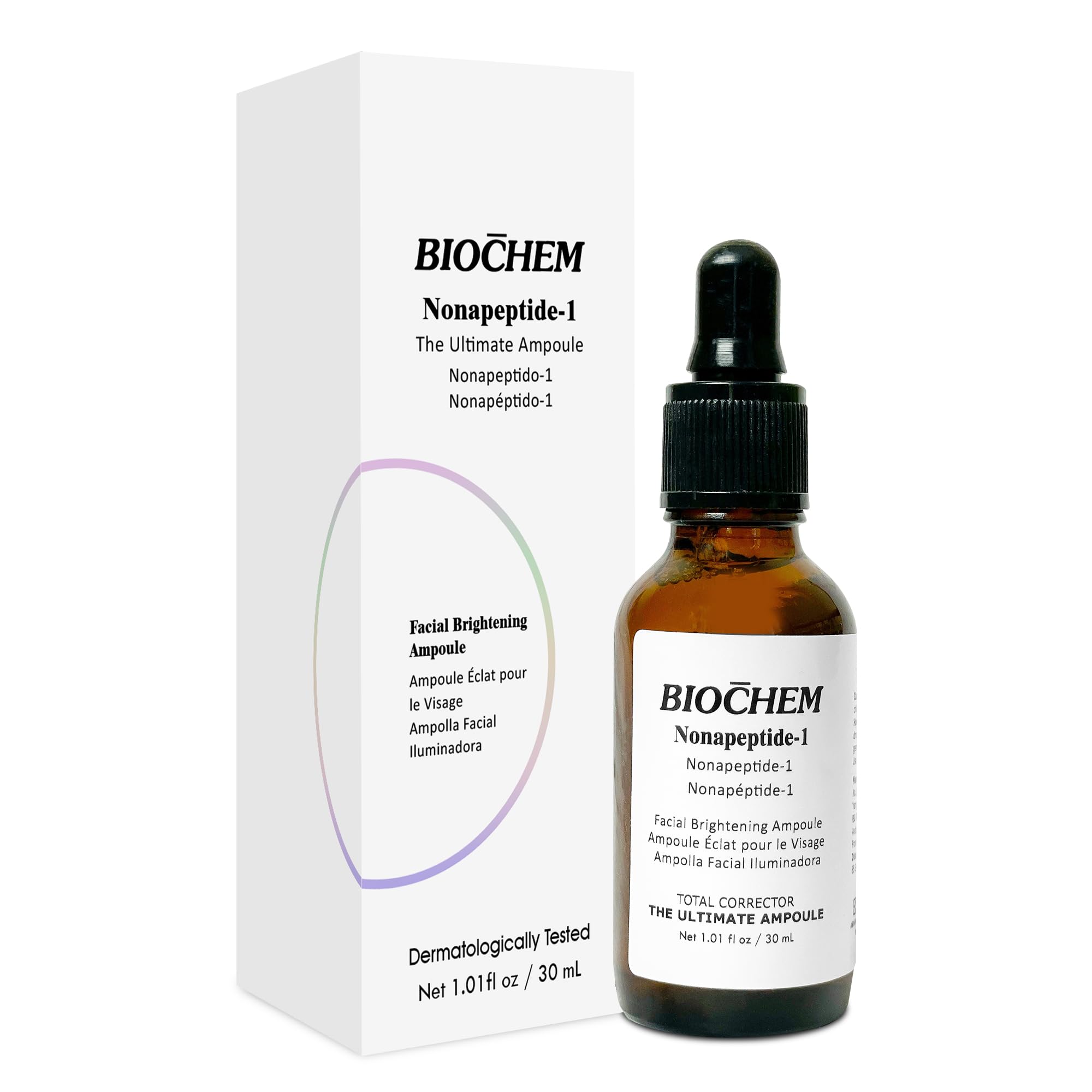BIOCHEM Nonapeptide-1 cruelty-free badge reassures responsible skincare