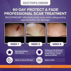 BIOCORNEUM Silishield crosslinked silicone closeup supporting protective scar layer.