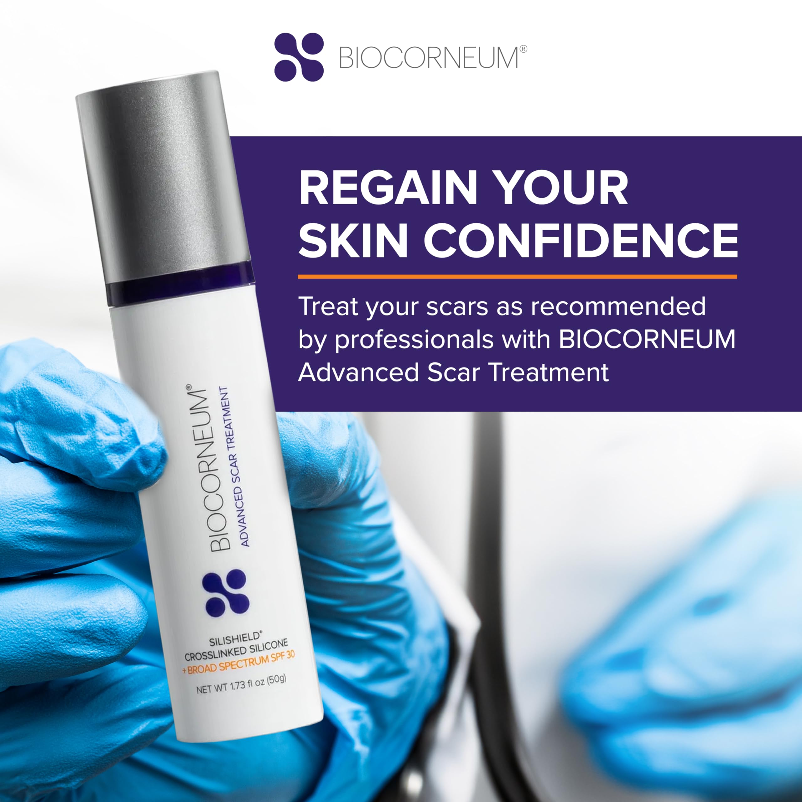 BIOCORNEUM tube texture closeup showing gel consistency.