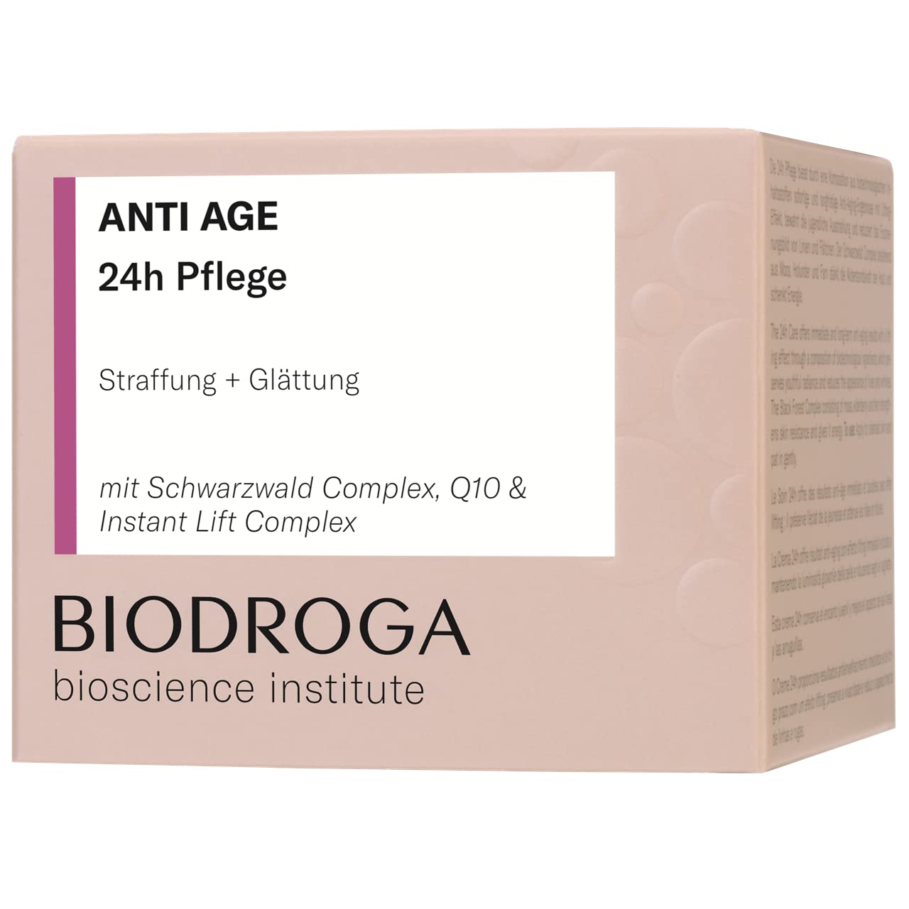 Biodroga 24h Care texture closeup shows silky feel for smooth, firming care