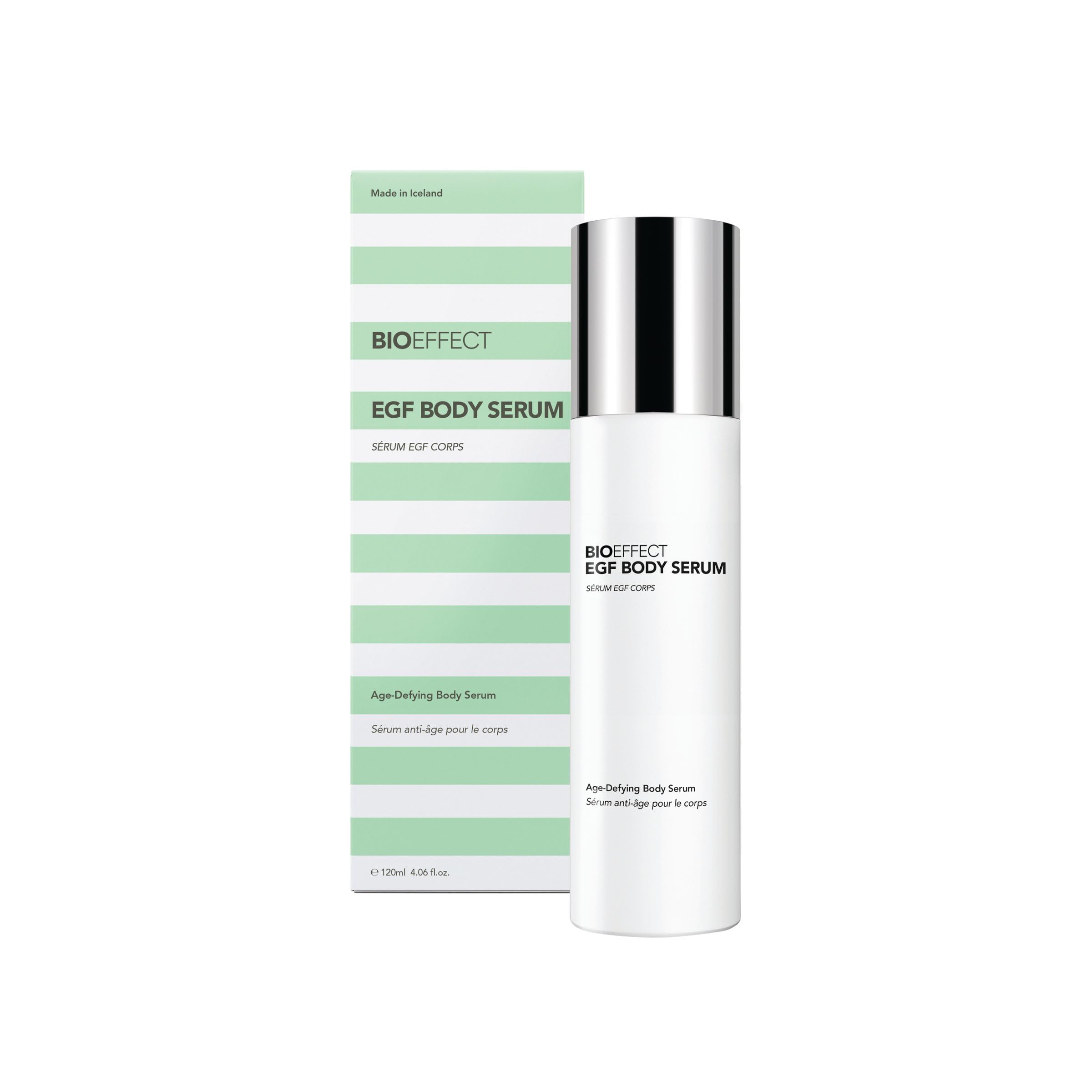 Bioeffect EGF Body Serum bottle close-up showing silky hydration for smoother skin