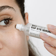 BIOEFFECT EGF Eye Serum bottle displays compact 6 mL size.