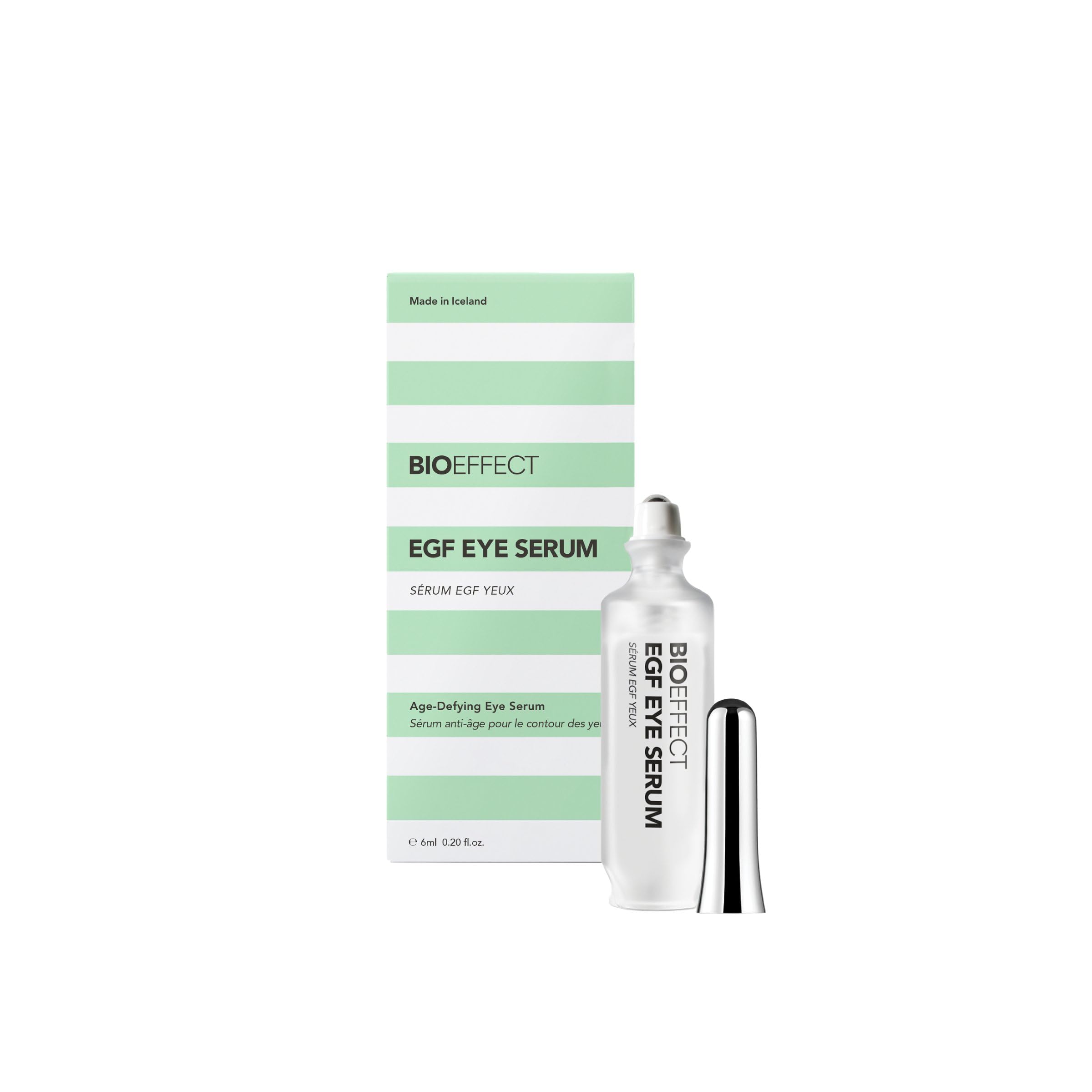 BIOEFFECT EGF Eye Serum rollerball cools and depuffs under eyes.