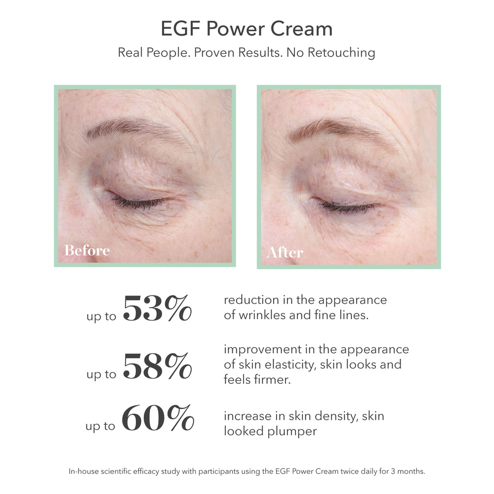 Bioeffect EGF Power Cream rich texture swatch on skin surface.