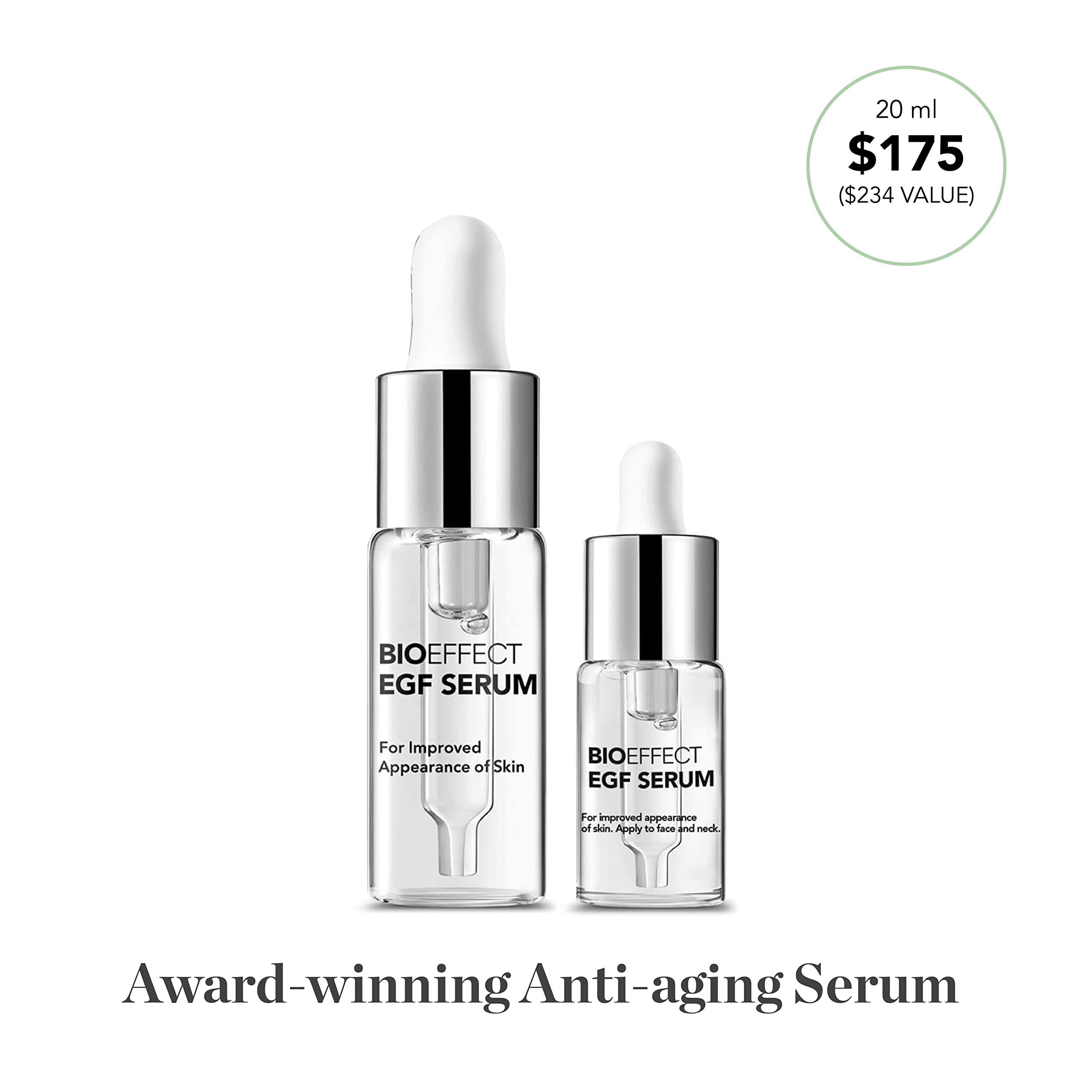 Applying Bioeffect EGF Serum on cheek for refreshed skin appearance