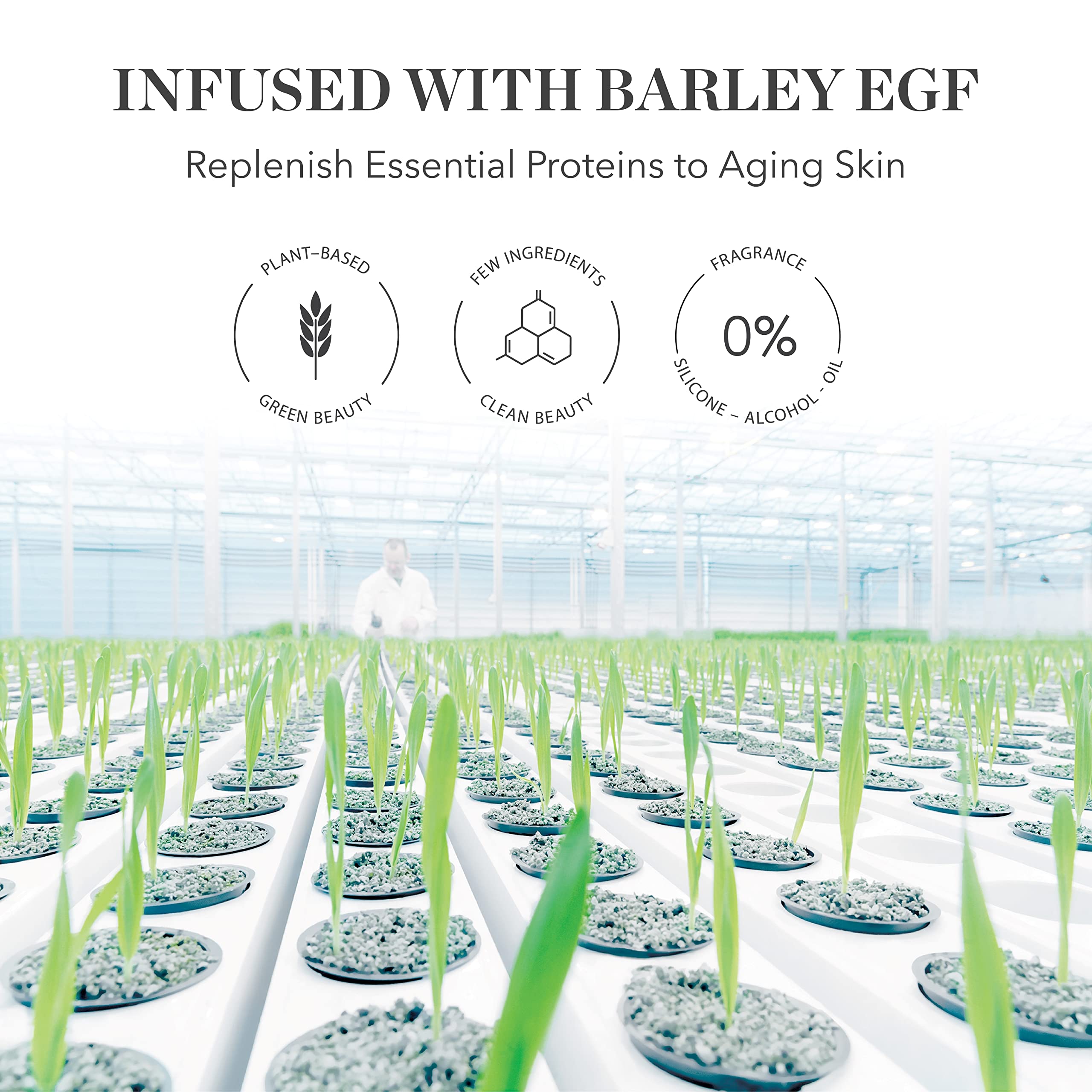 Clear Bioeffect EGF Serum contents visible, suggesting light, quick-absorbing hydration