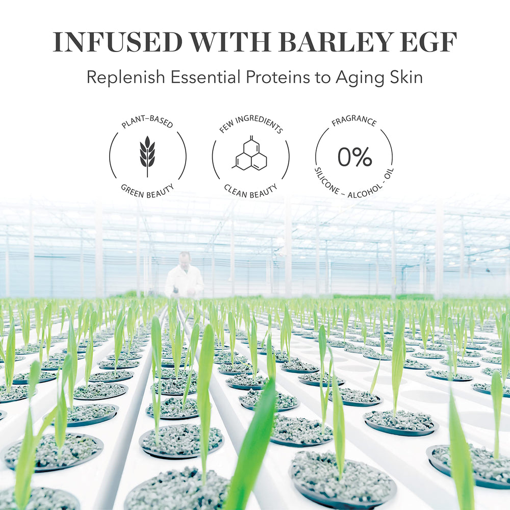 Clear Bioeffect EGF Serum contents visible, suggesting light, quick-absorbing hydration