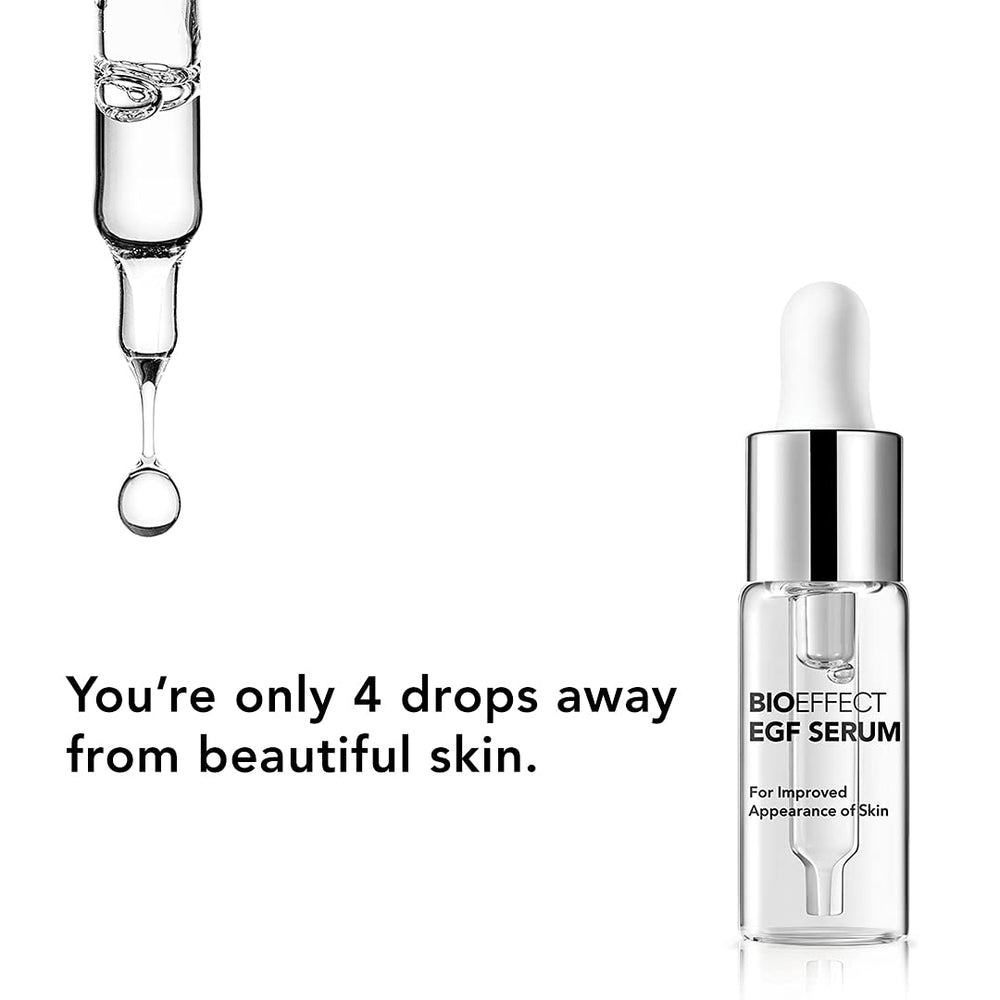 Bioeffect EGF Serum label and packaging highlight eco-friendly, clean beauty values
