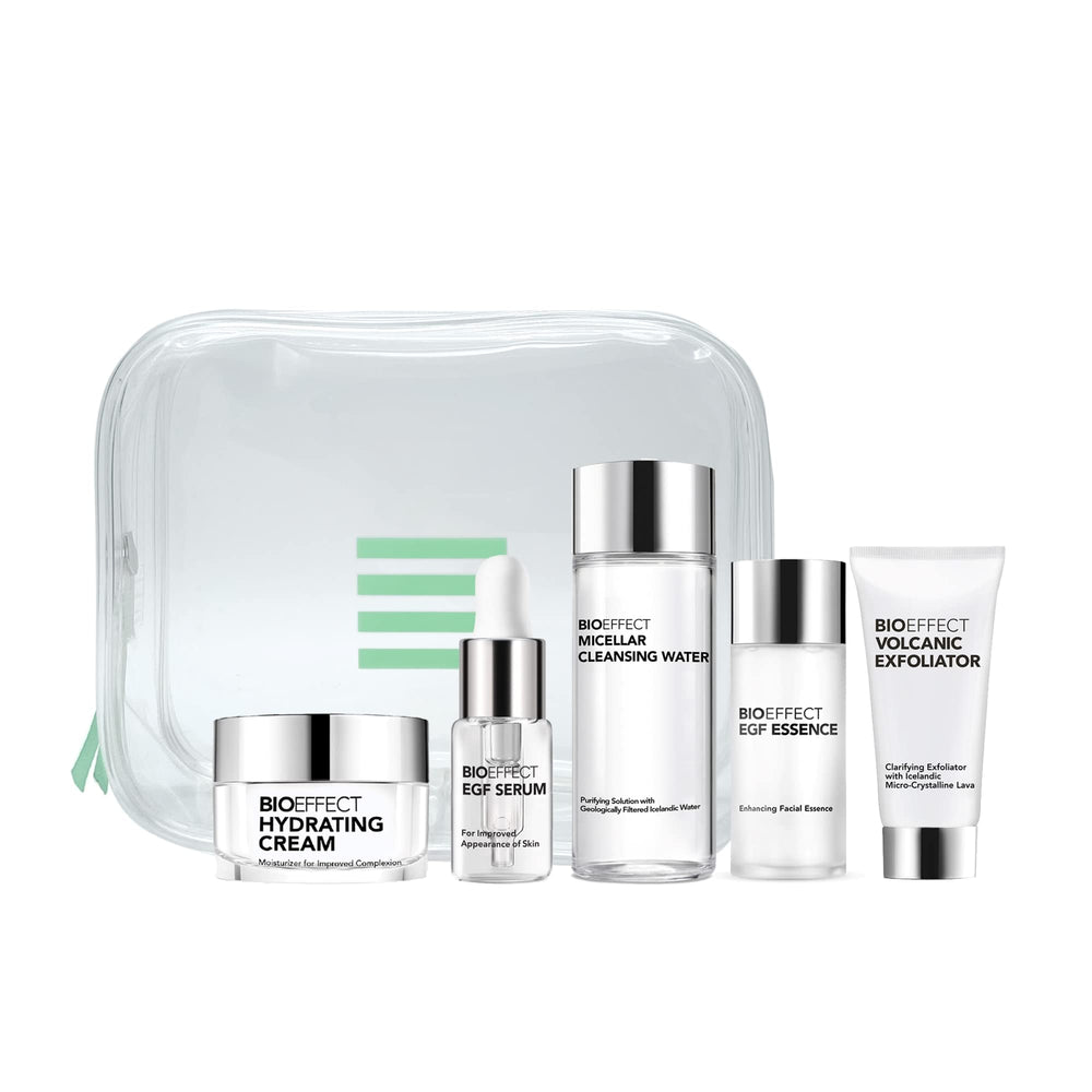 Bioeffect volcanic exfoliator close-up shows lava crystals for gentle exfoliation.