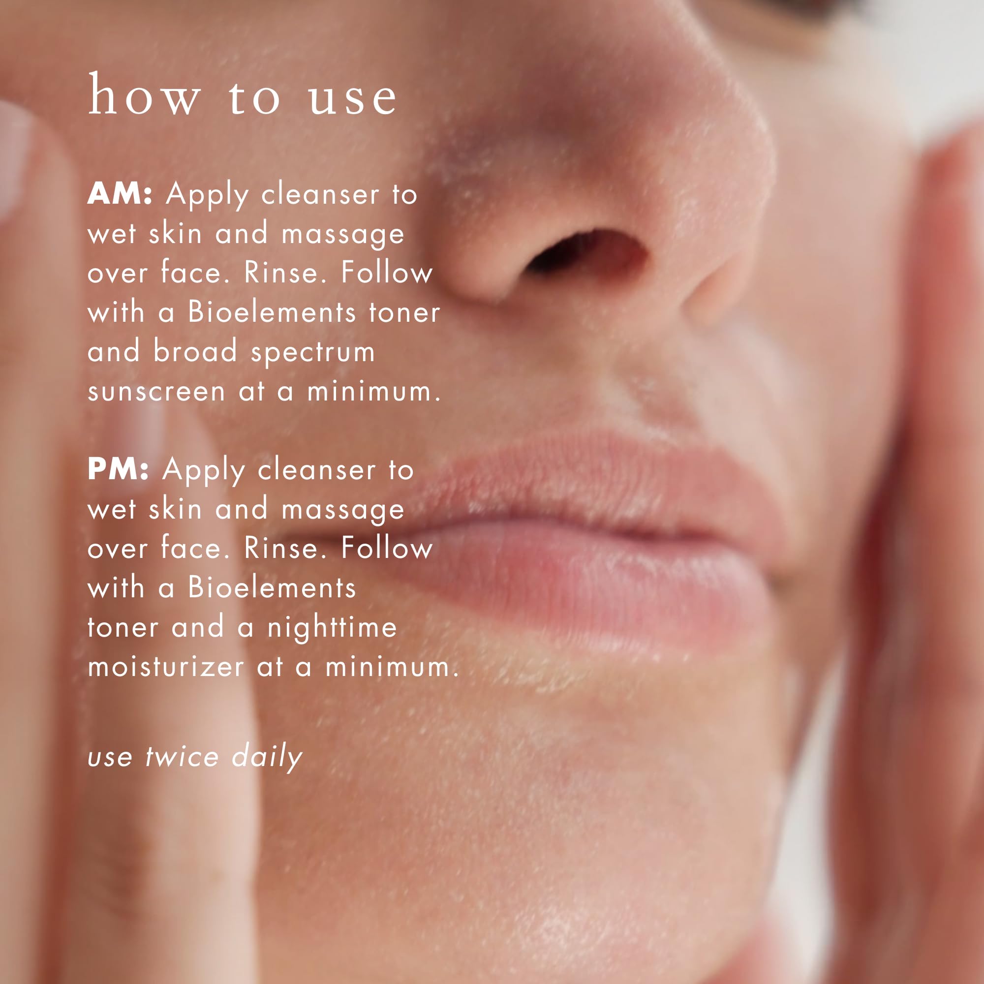 Bioelements Decongestant Cleanser bottle with vegan gluten-free label