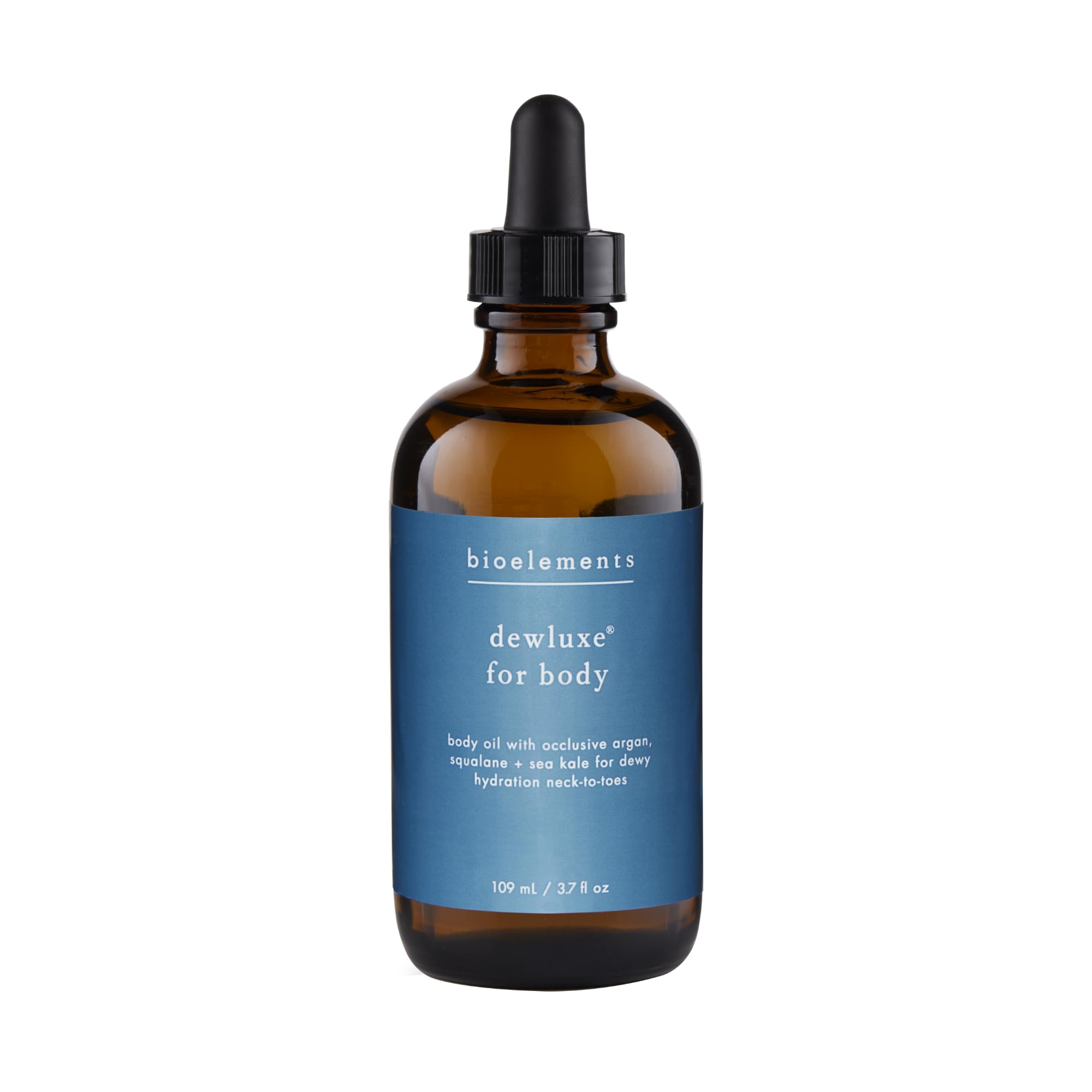 Bioelements Dewluxe for Body bottle with pump for easy, even application.