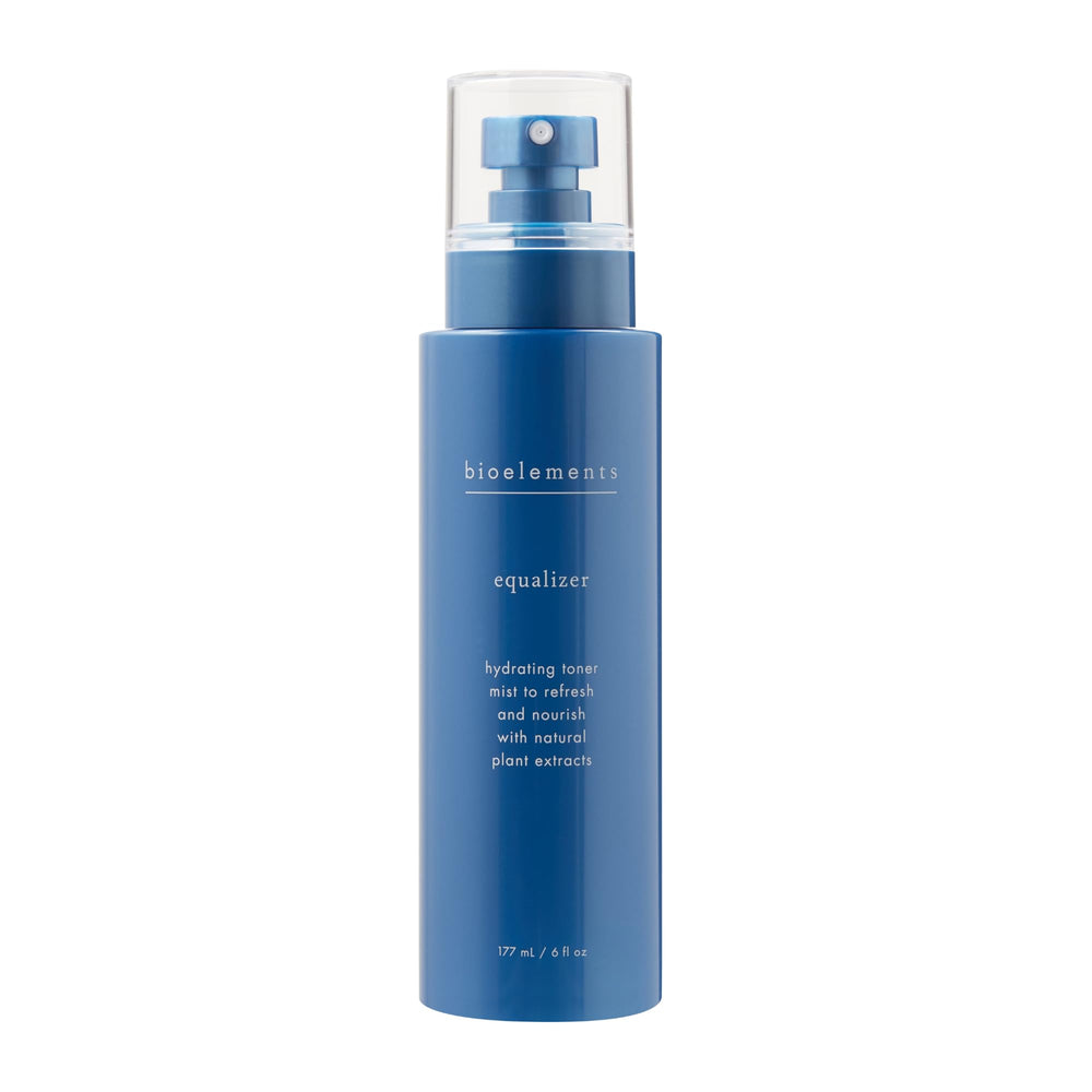Bioelements Equalizer toner bottle; hydrating formula suitable for all skin types.