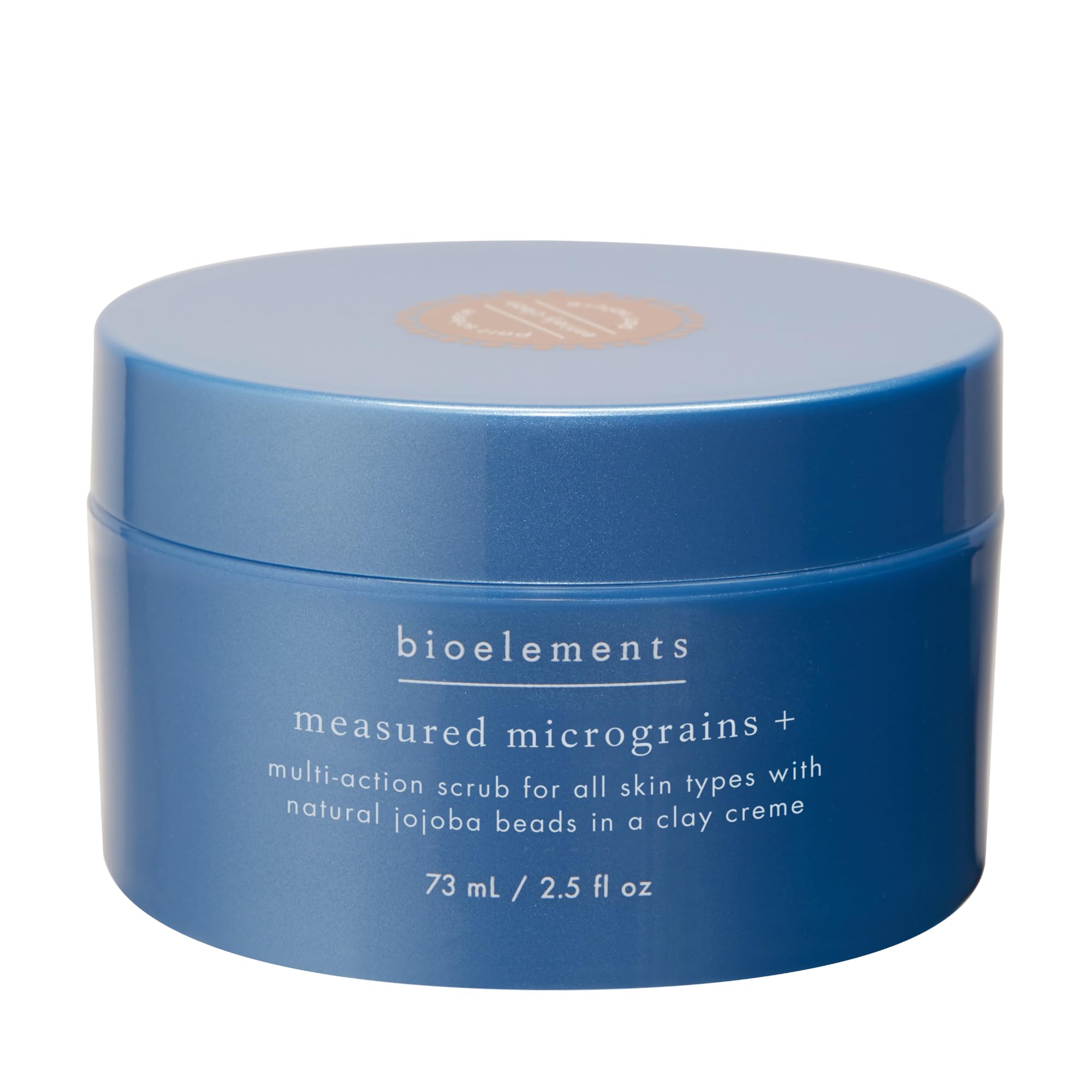 Bioelements Measured Micrograins jar close-up showing creamy exfoliating texture.