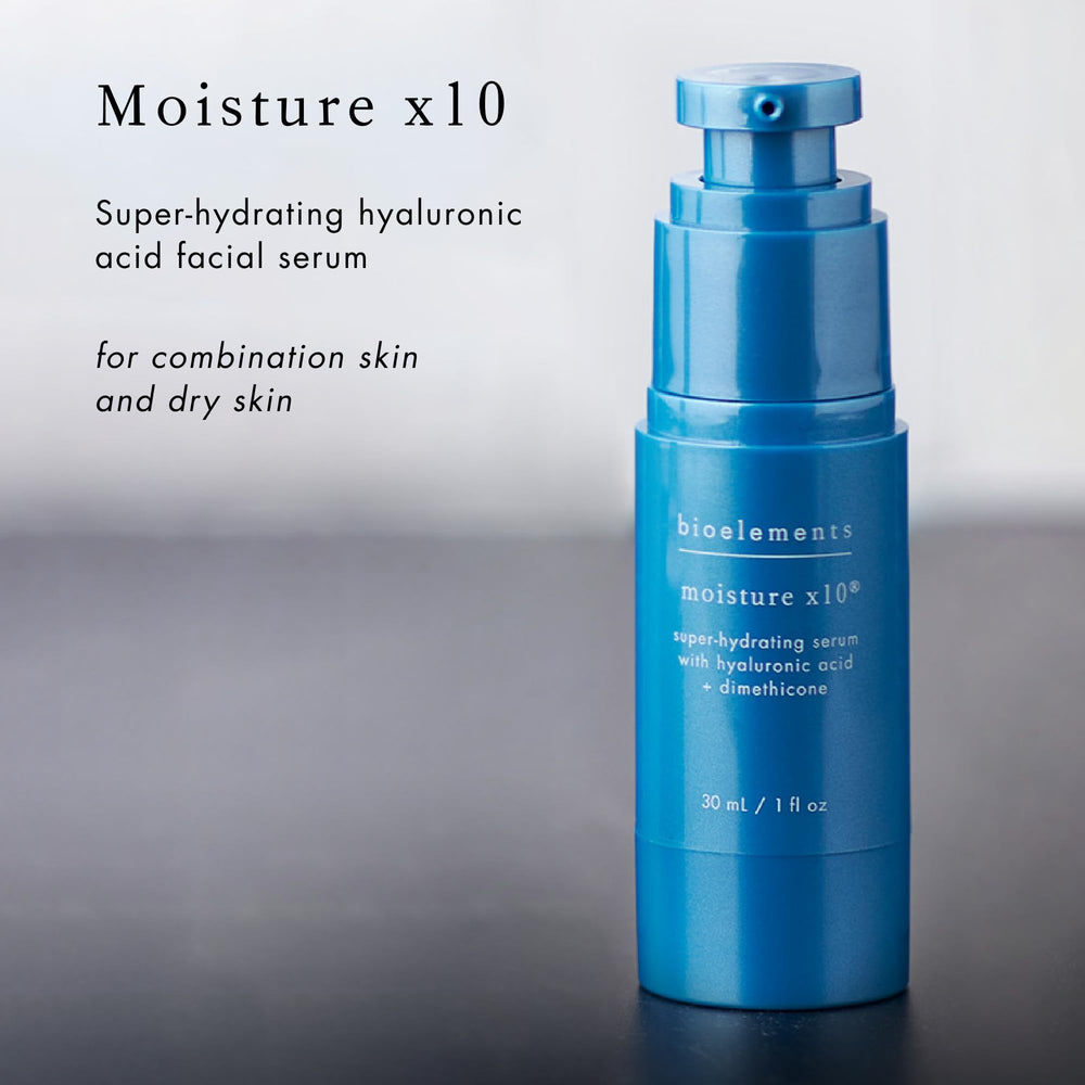 Bioelements Moisture x10 texture close-up showing a dewy finish