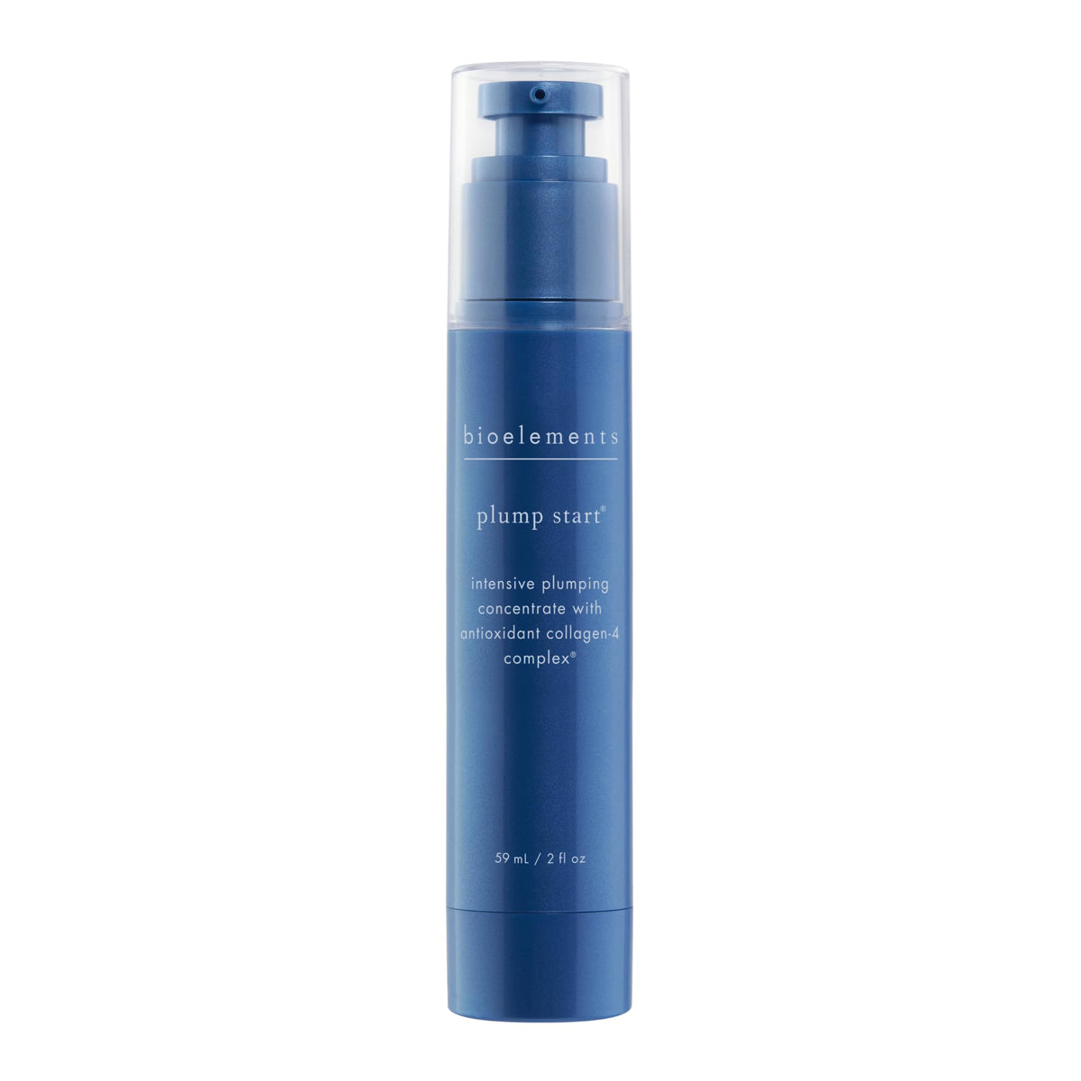 Bioelements Plump Start bottle front view shows the product packaging and branding.