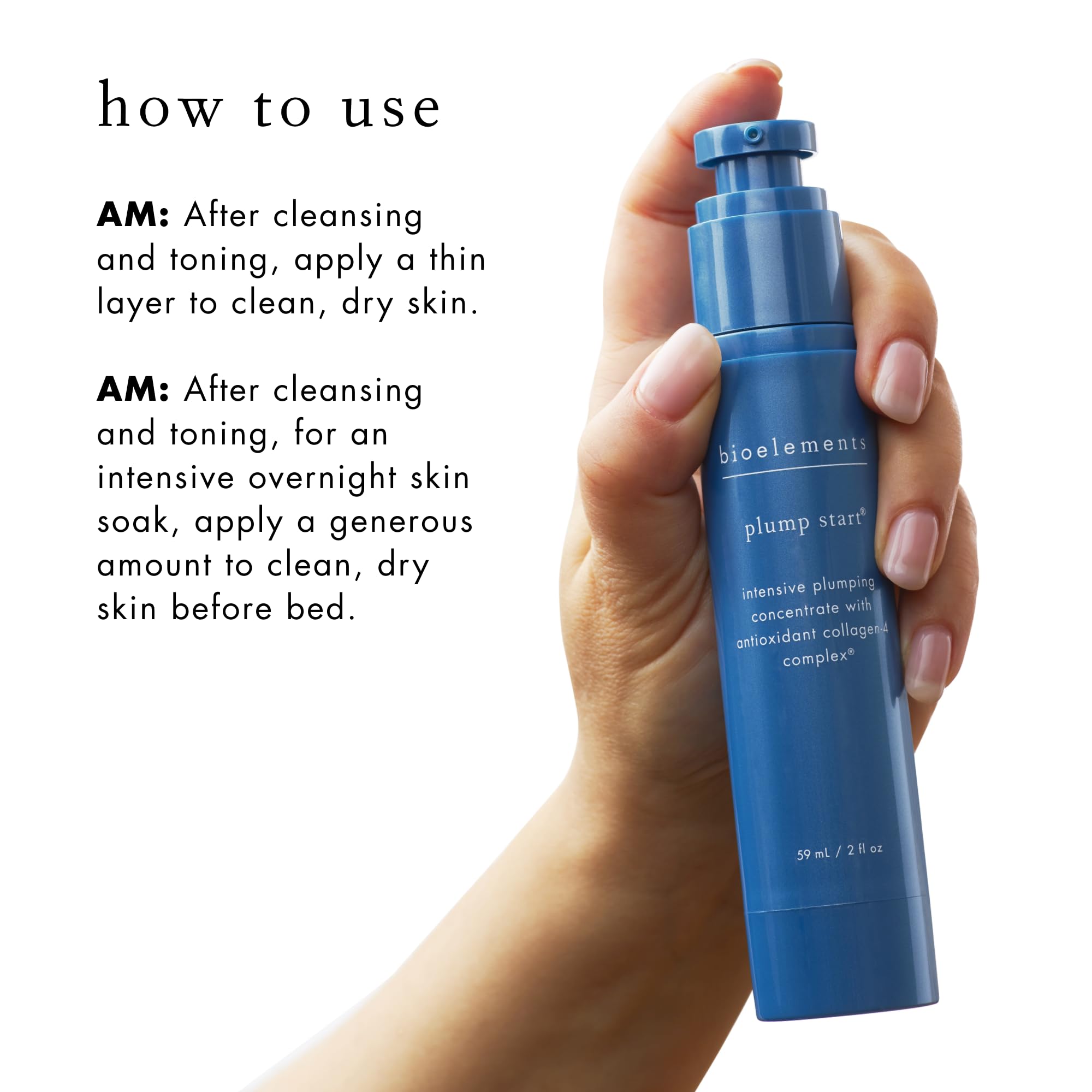 Face-application of Bioelements Plump Start showing even distribution on skin.