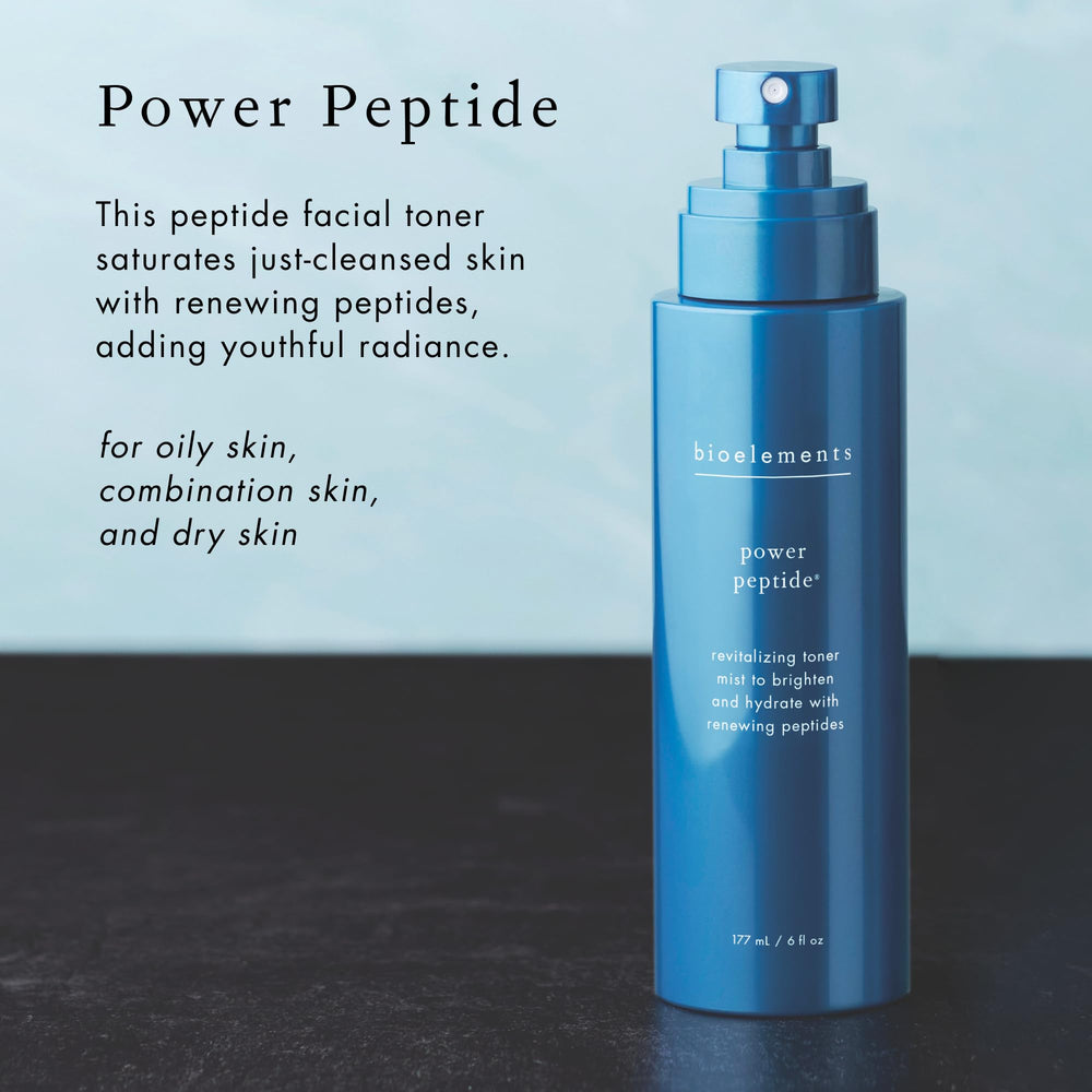 Bioelements Power Peptide Toner ingredients featuring white tea and licorice root